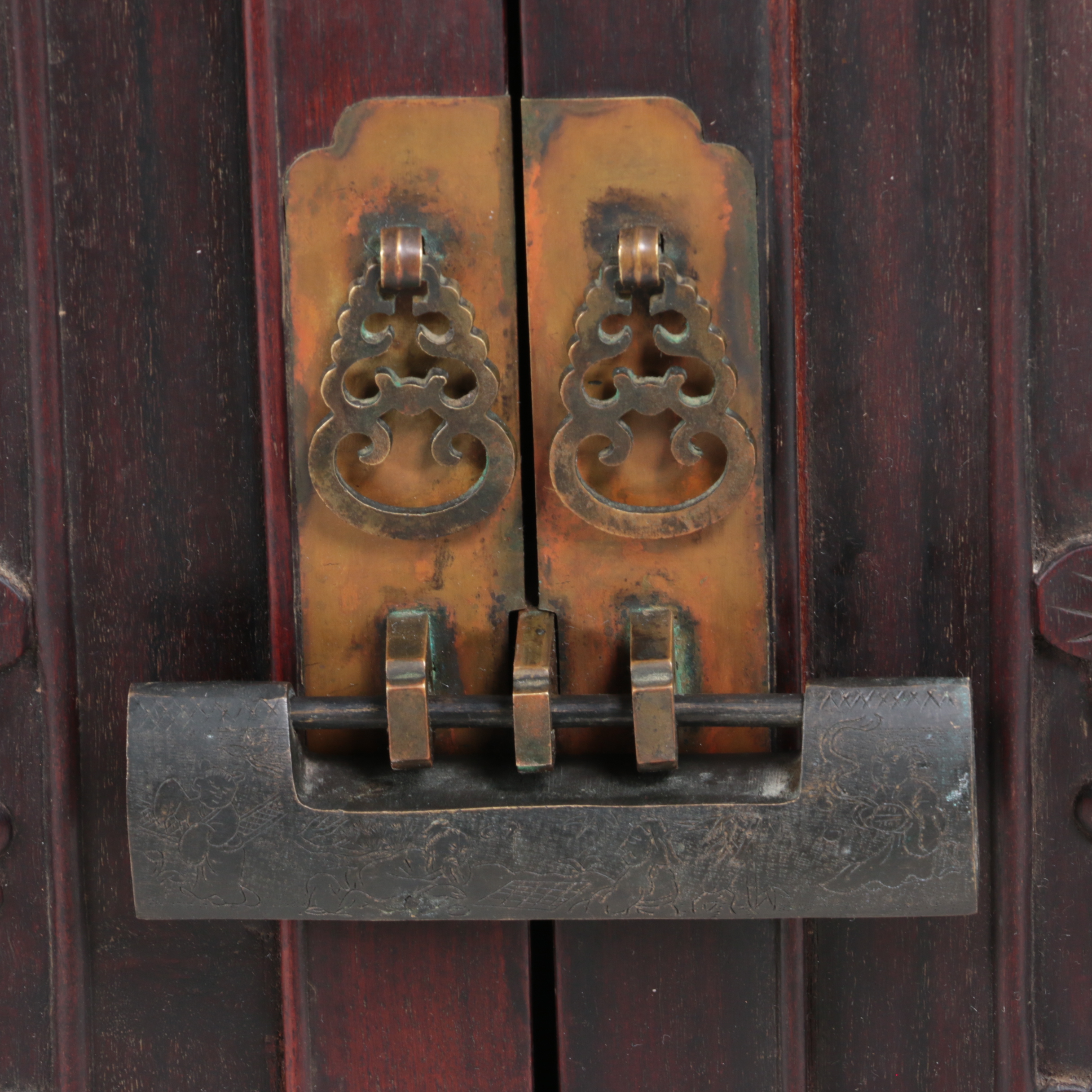 Chinese Carved Hardwood Cabinet, Late 19th/Early 20th Century