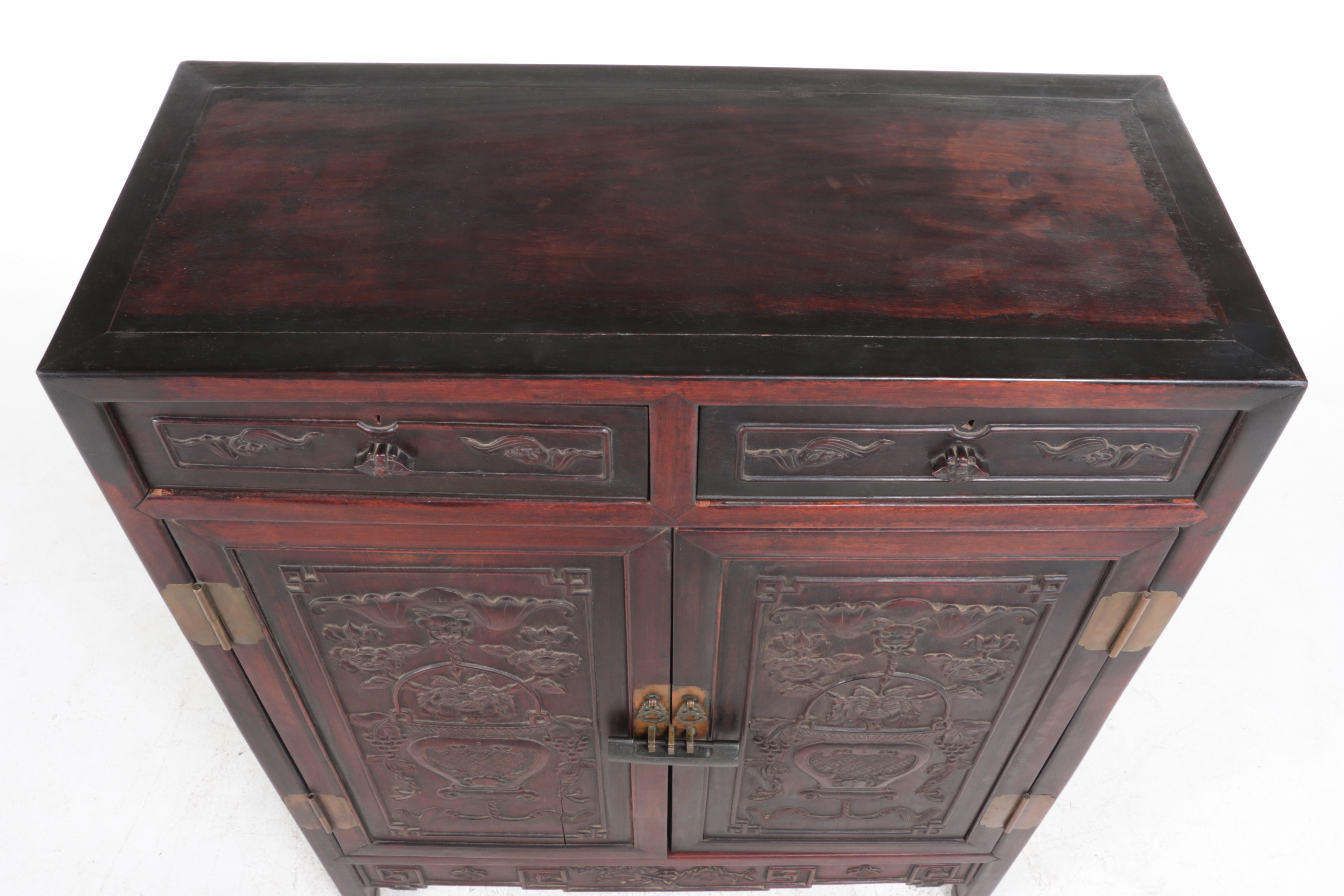 Chinese Carved Hardwood Cabinet, Late 19th/Early 20th Century
