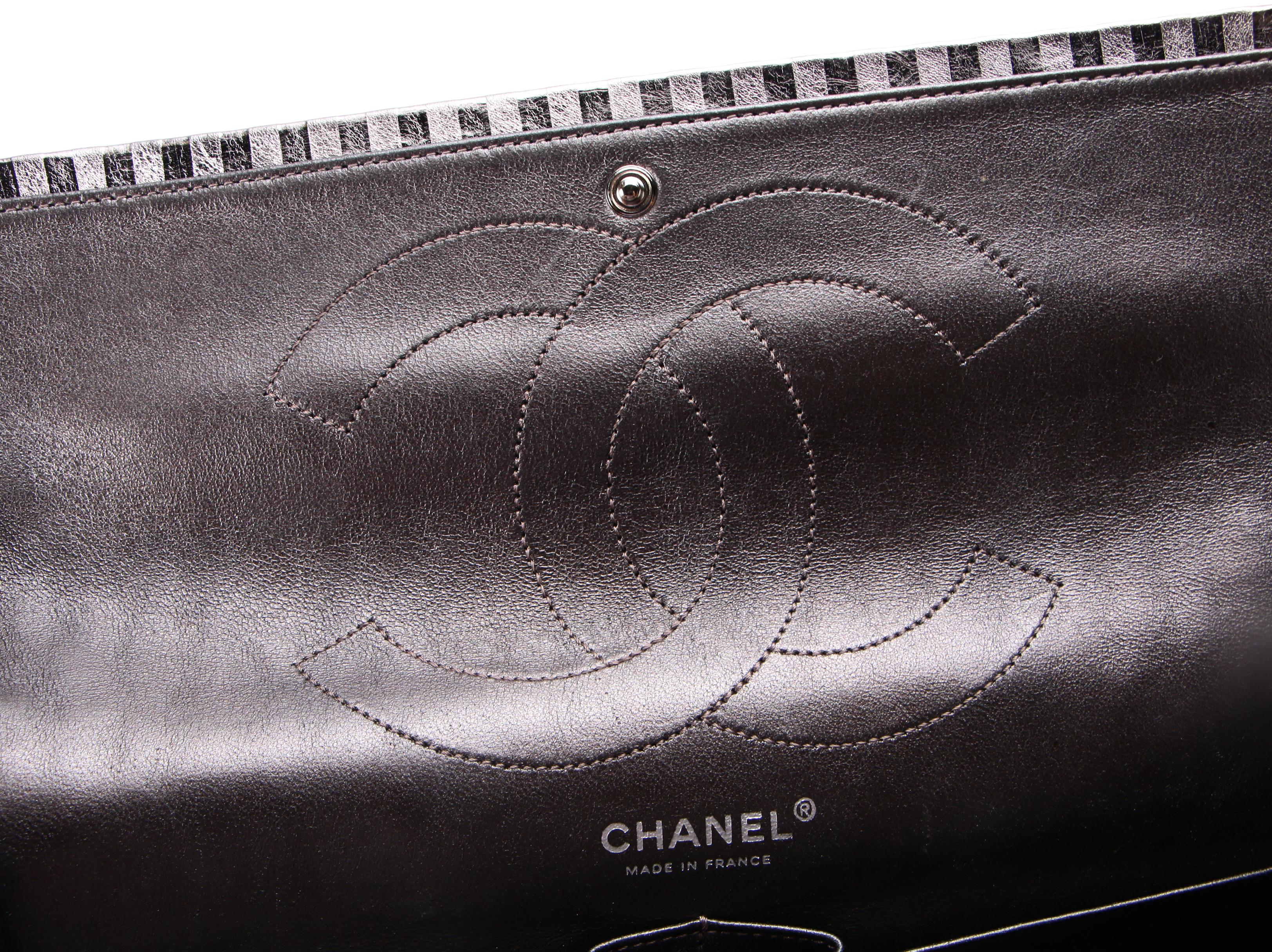 Chanel Rayures Reissue 2.55 Quilted Flap Bag in Metallic Calfskin