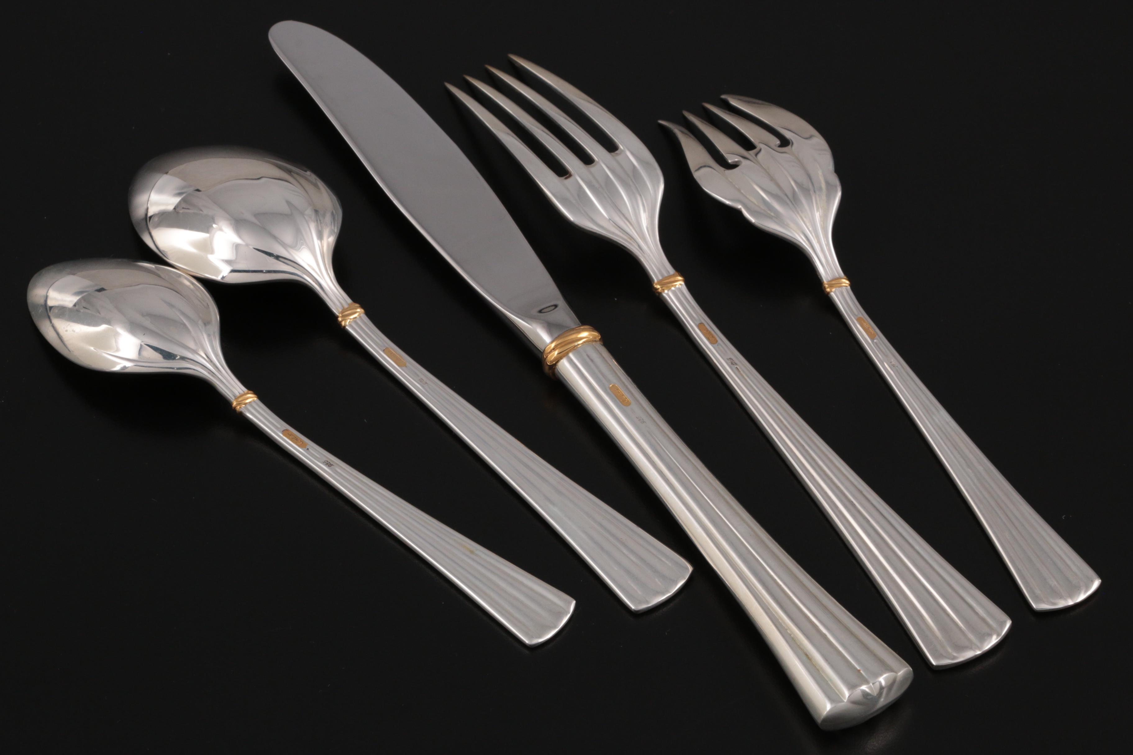 Cartier "Des Must" Sterling Silver Flatware, 20th Century