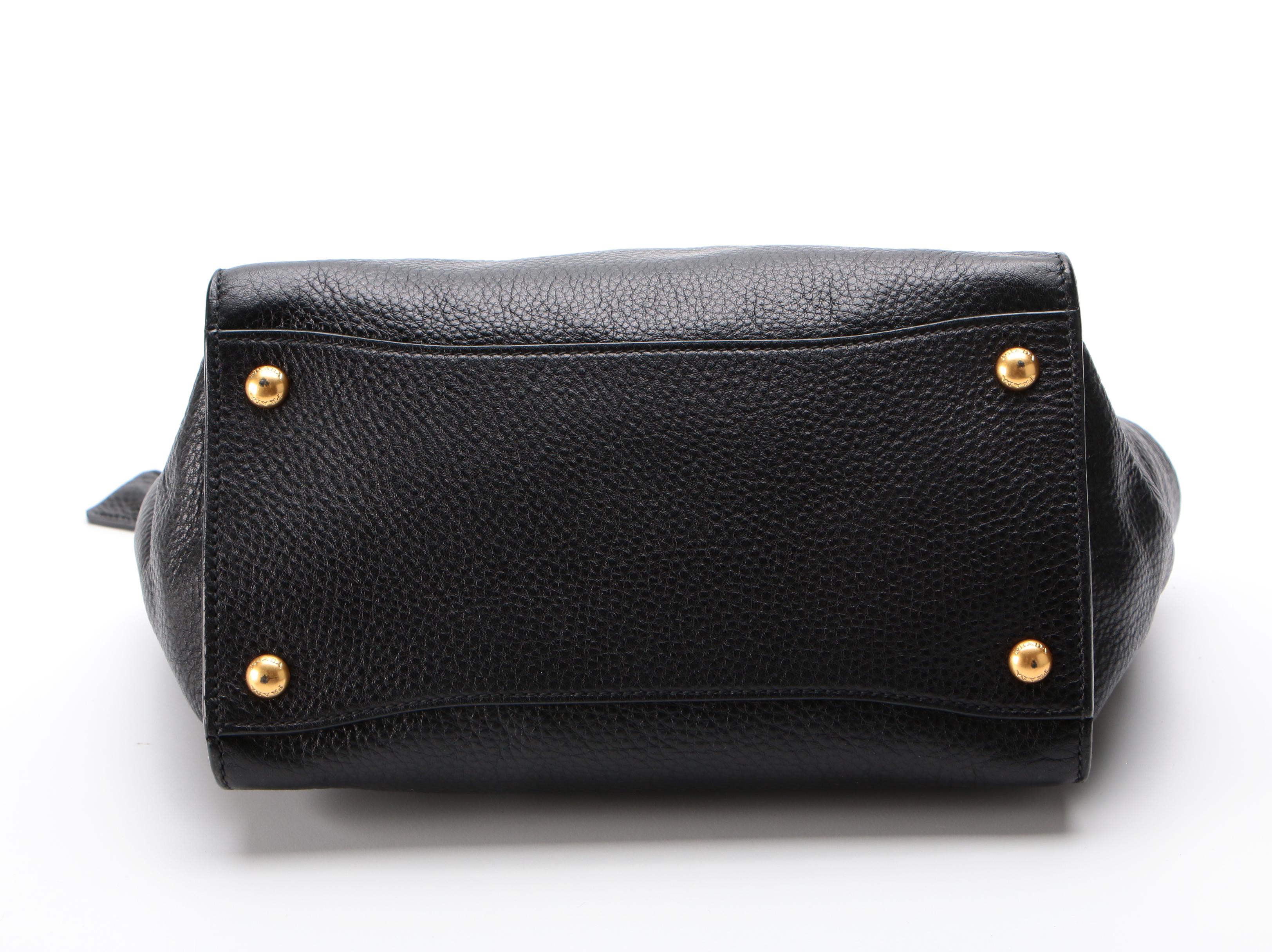 Prada Black Daino Leather Two-Way Bag
