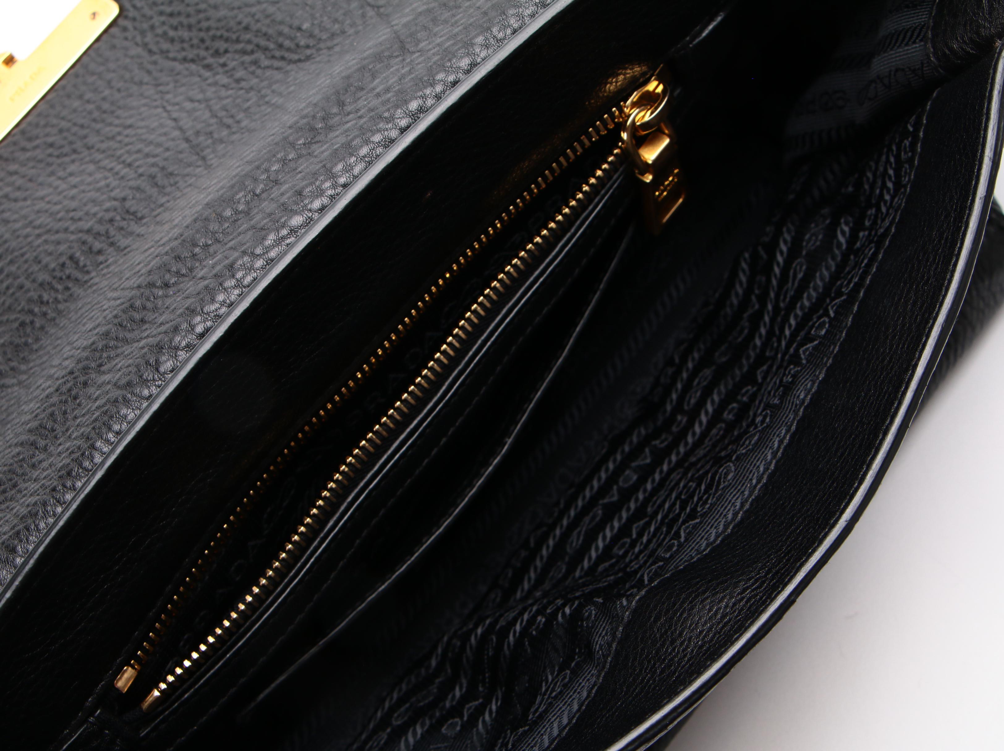 Prada Black Daino Leather Two-Way Bag
