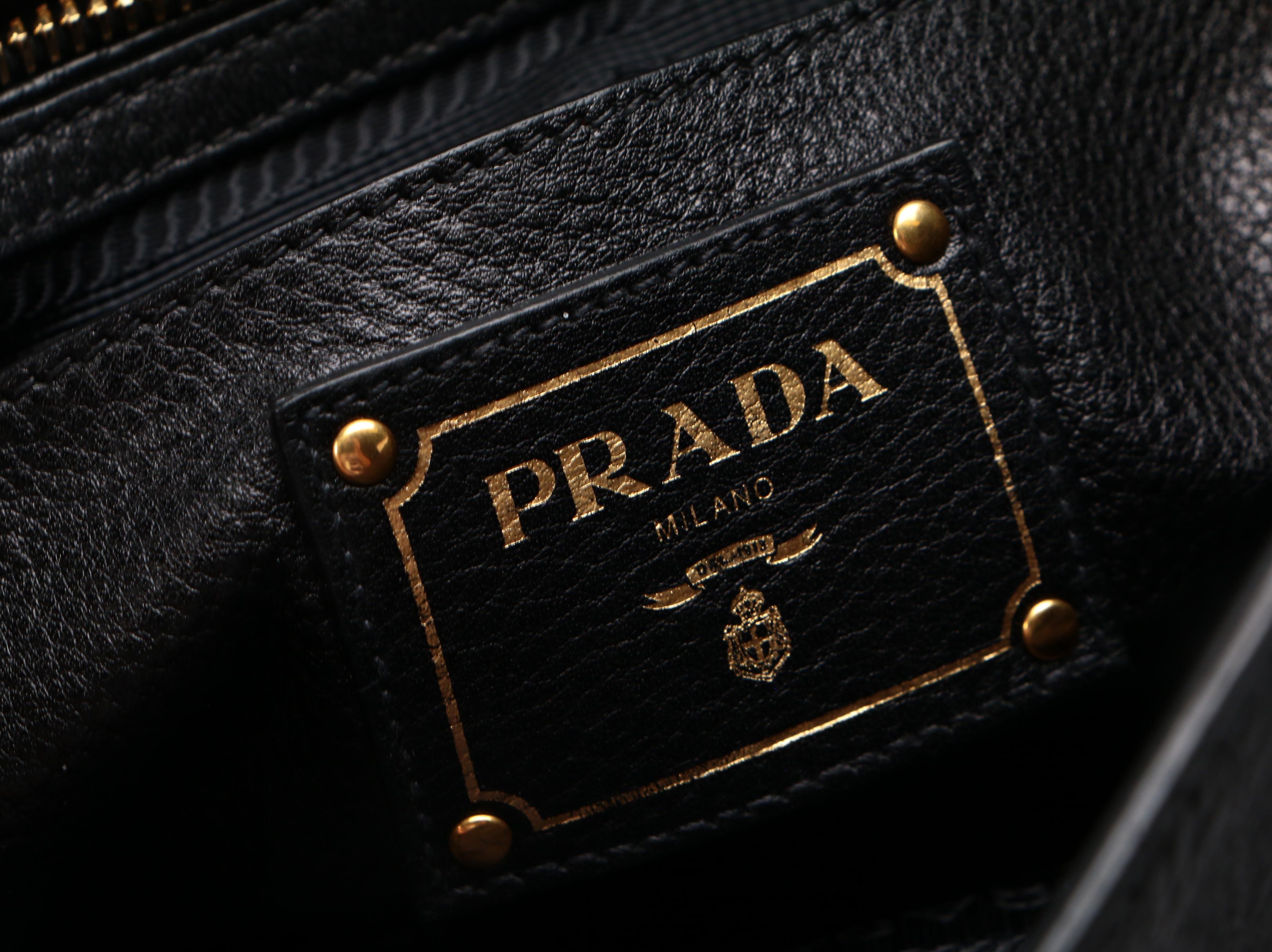 Prada Black Daino Leather Two-Way Bag