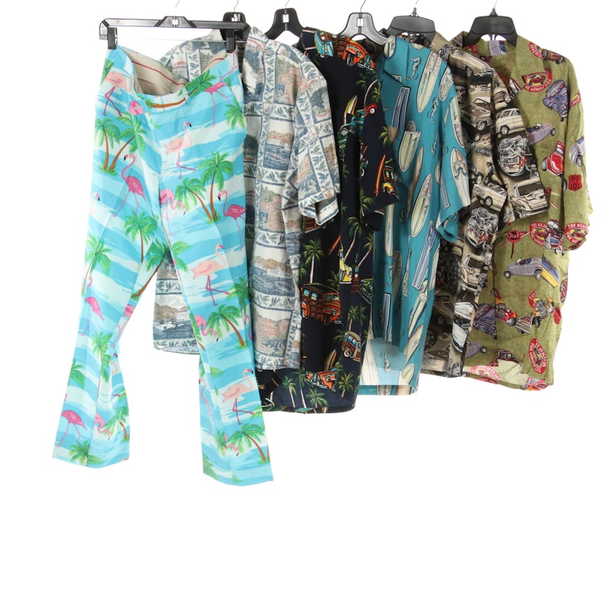 Men's Reyn Spooner, Pineapple Connection, and Other Hawaiian Shirts with Pants