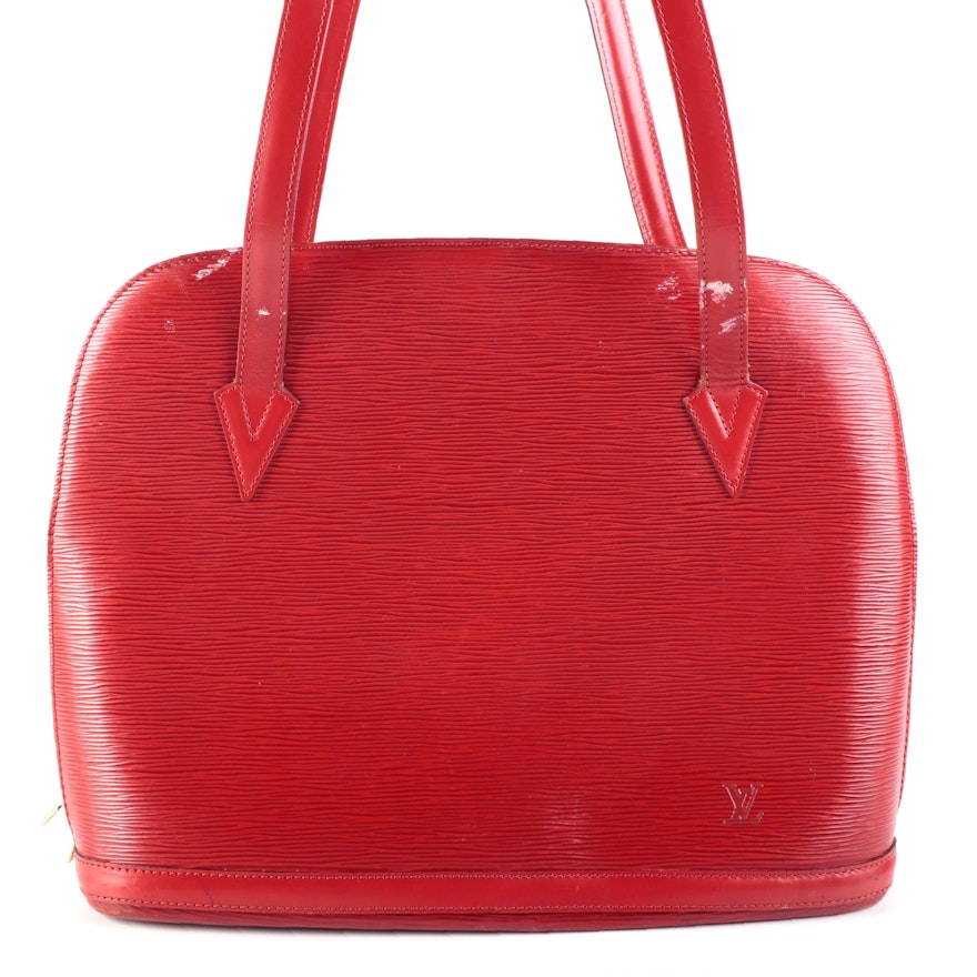 Louis Vuitton Lussac Tote in Castilian Red Epi Leather