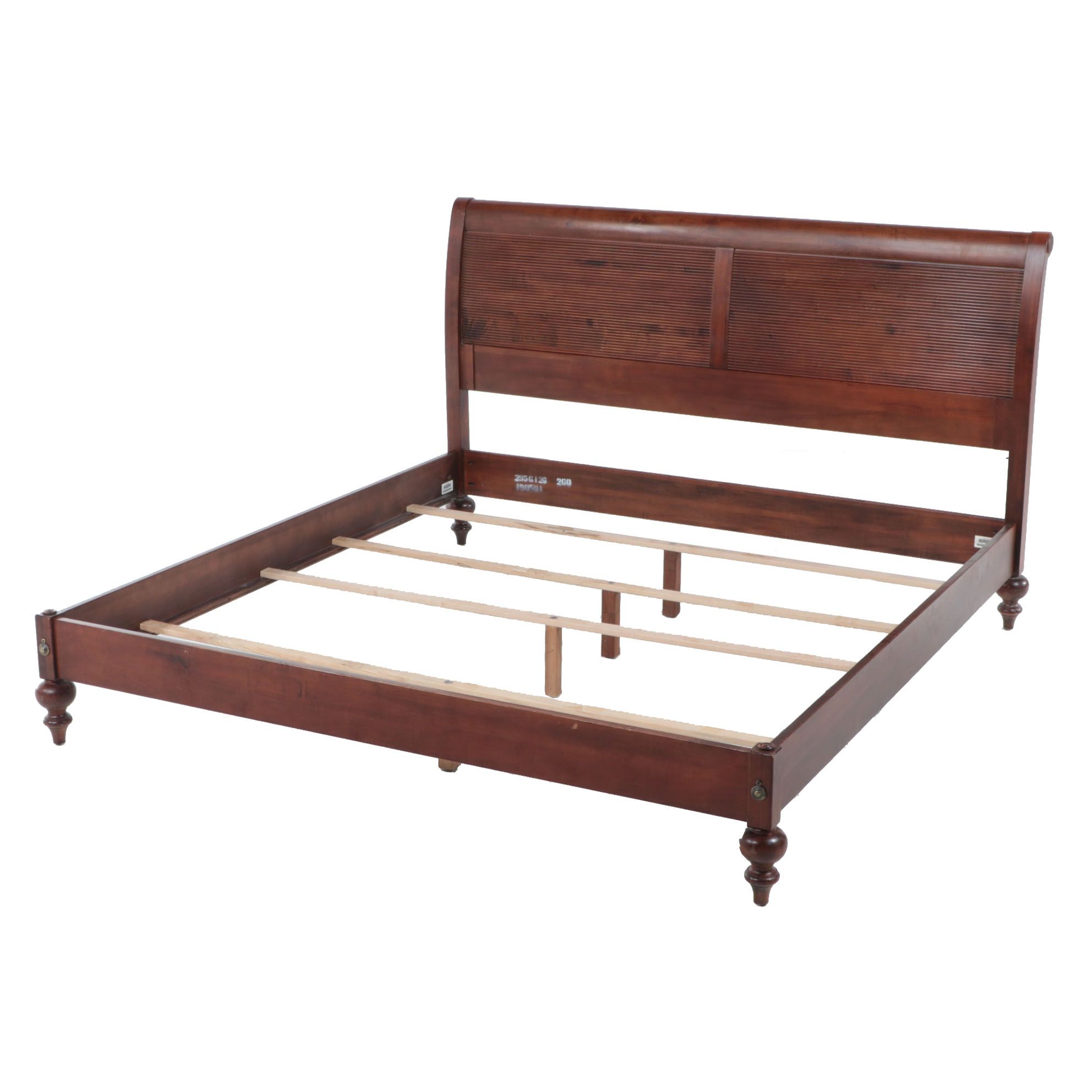 Ethan Allen "British Classics" King Size Bed Frame with Reeded Panels
