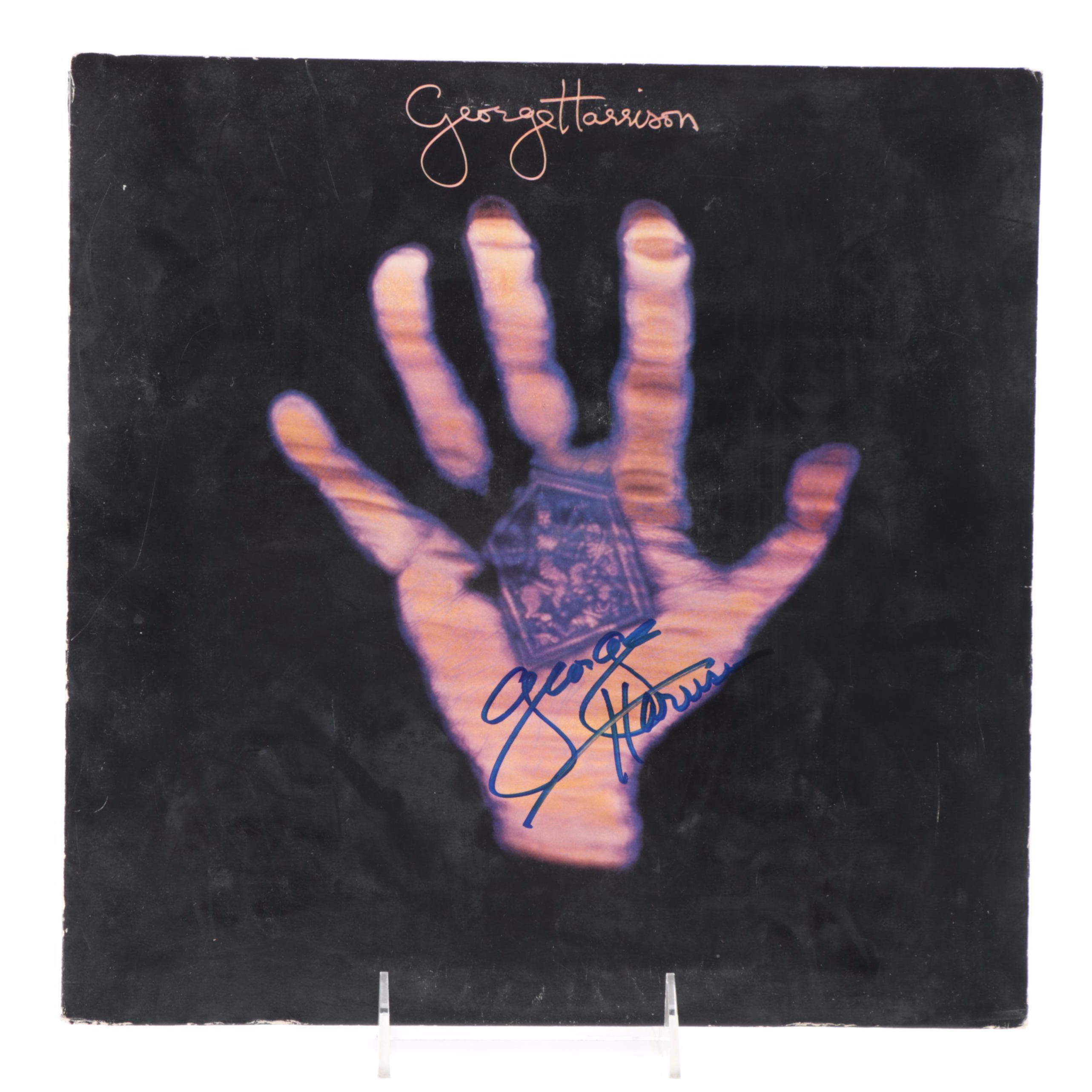 George Harrison, Julian Lennon Signed Vinyl LP Records