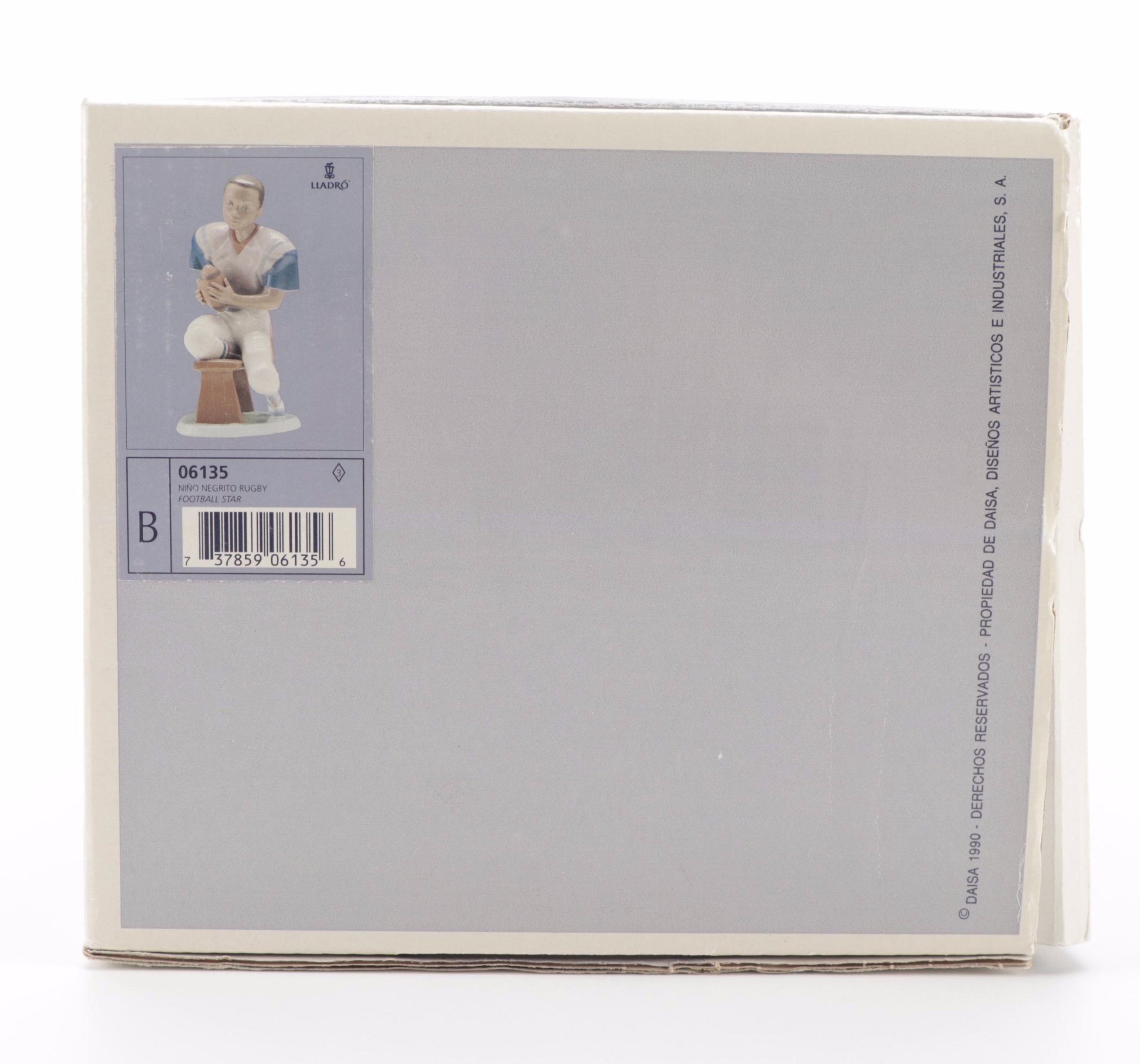 Lladró "Basketball Player" and "Football Star" Porcelain Figurines, 1993