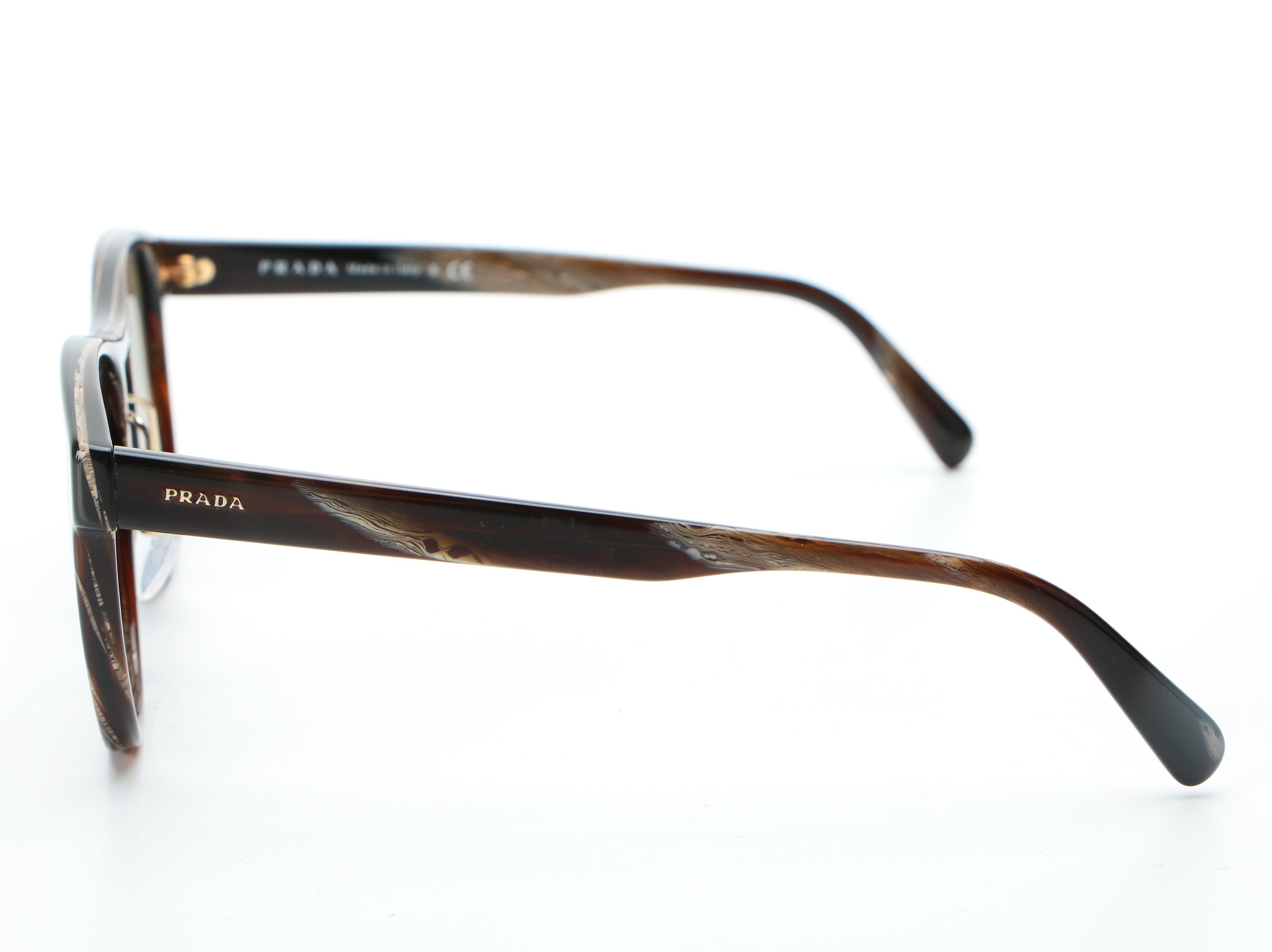 Prada SPR 09U Double Bridged Horn-Rimmed Sunglasses