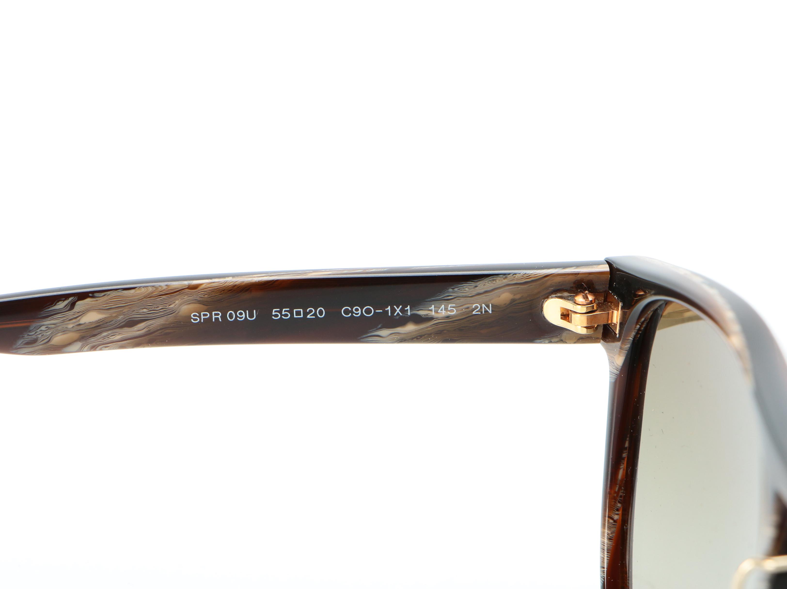 Prada SPR 09U Double Bridged Horn-Rimmed Sunglasses
