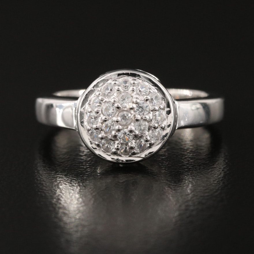 Sterling Silver Zircon Cluster Ring