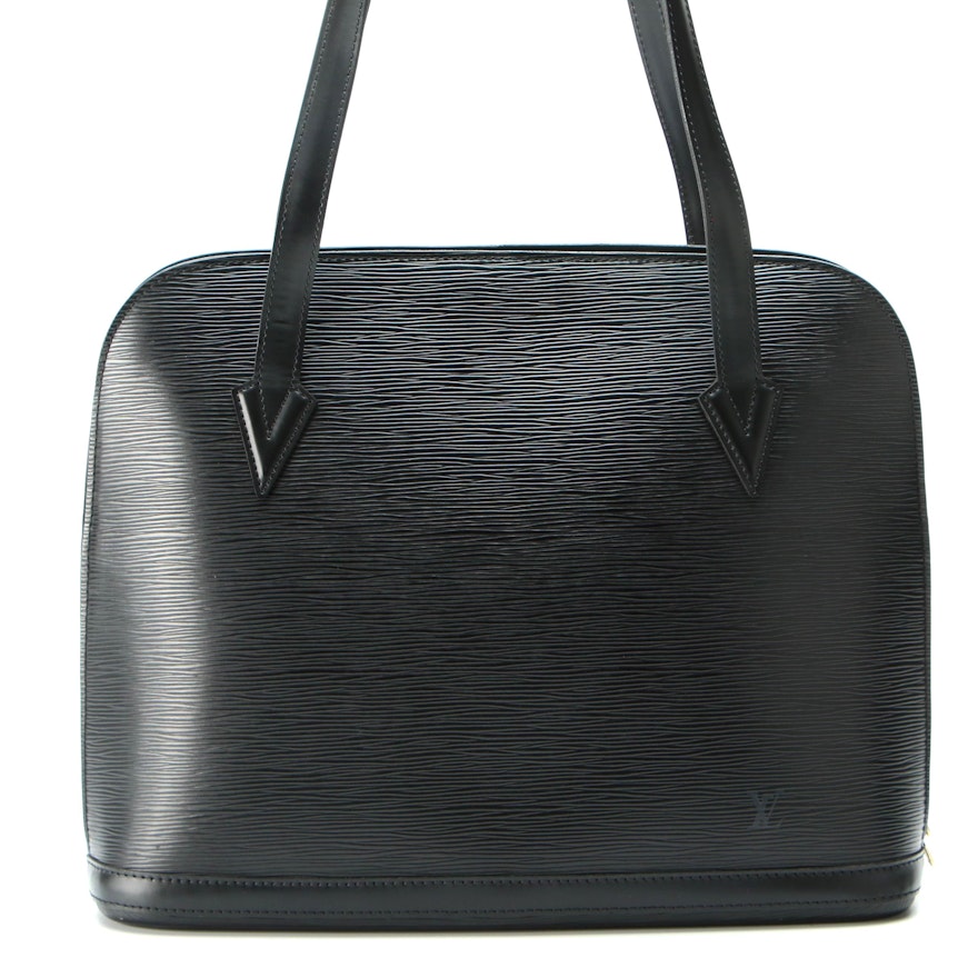 Louis Vuitton Lussac Tote in Black Epi Leather