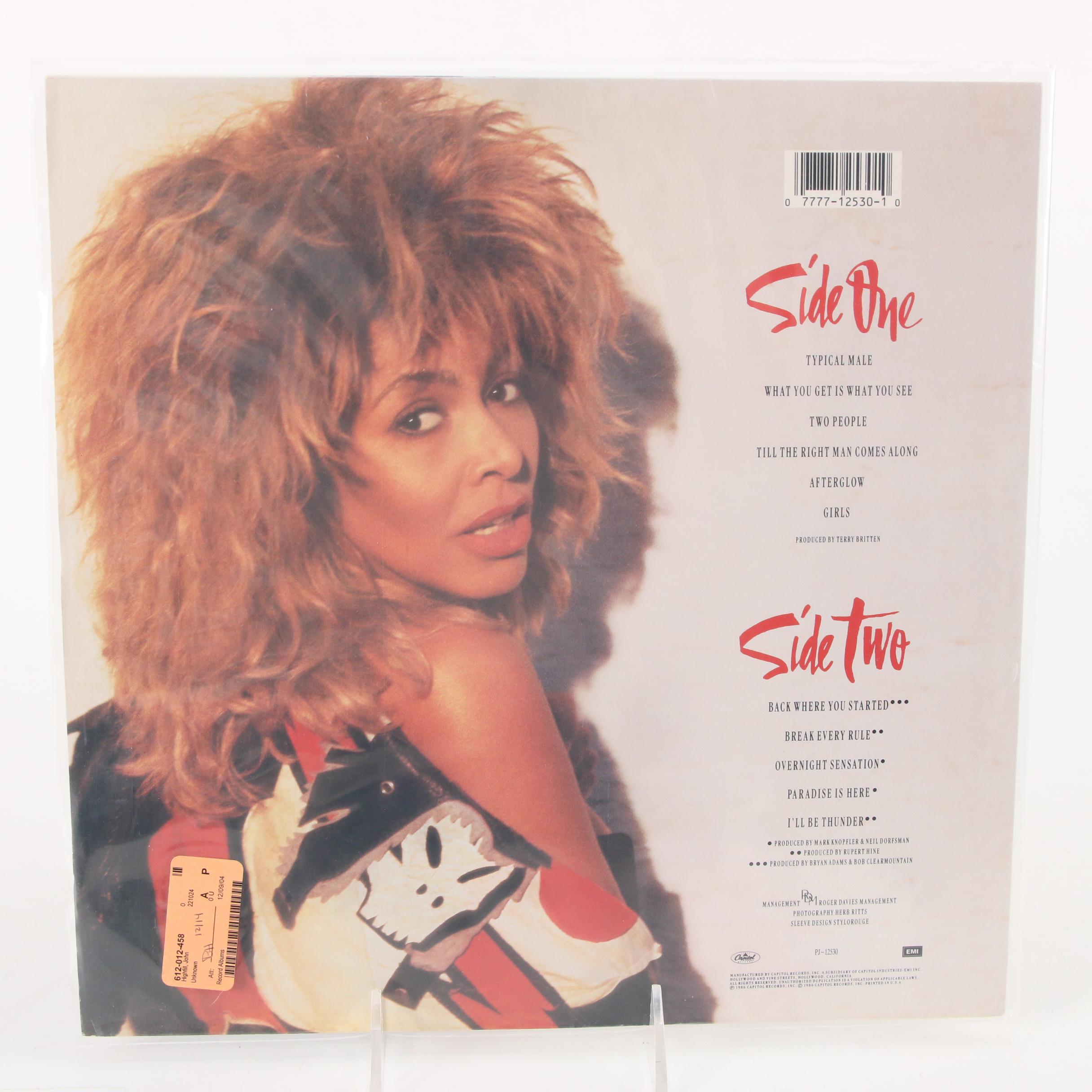 Tina Turner, The Cars, Bryan Adams, Huey Lewis & The News Signed Vinyl Records