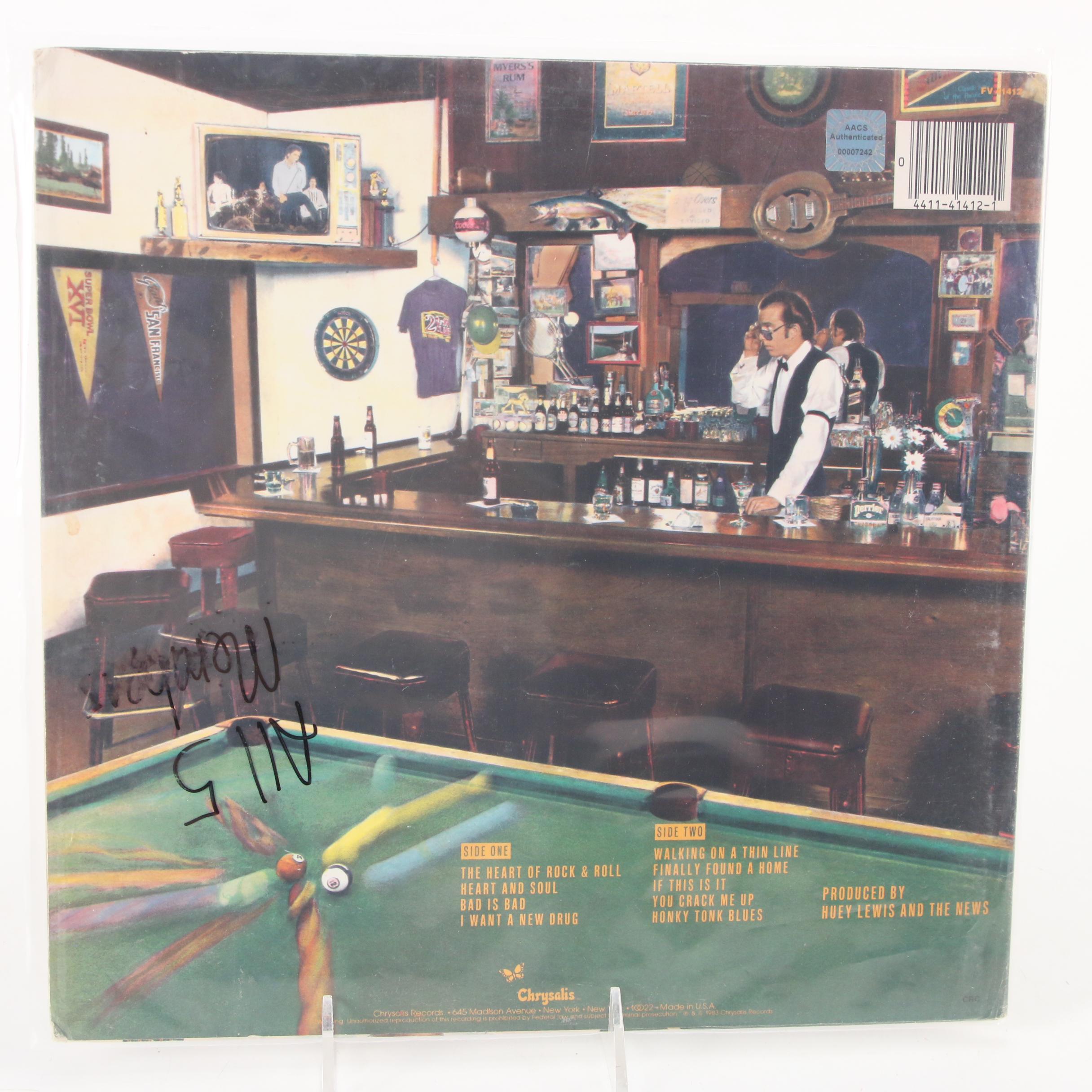 Tina Turner, The Cars, Bryan Adams, Huey Lewis & The News Signed Vinyl Records