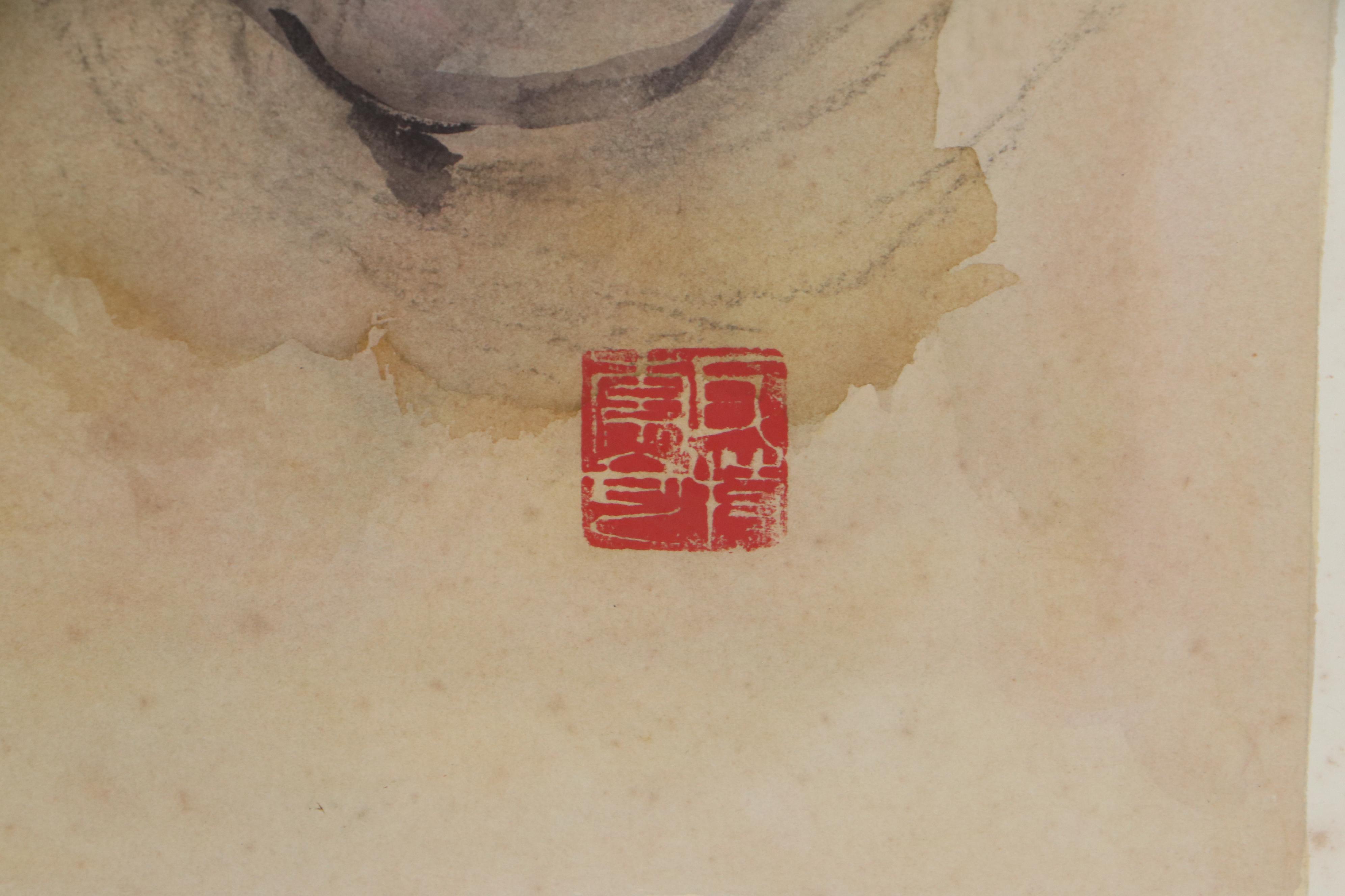 Walter Sorge Watercolor Painting "Reclining Nude," Late 20th century