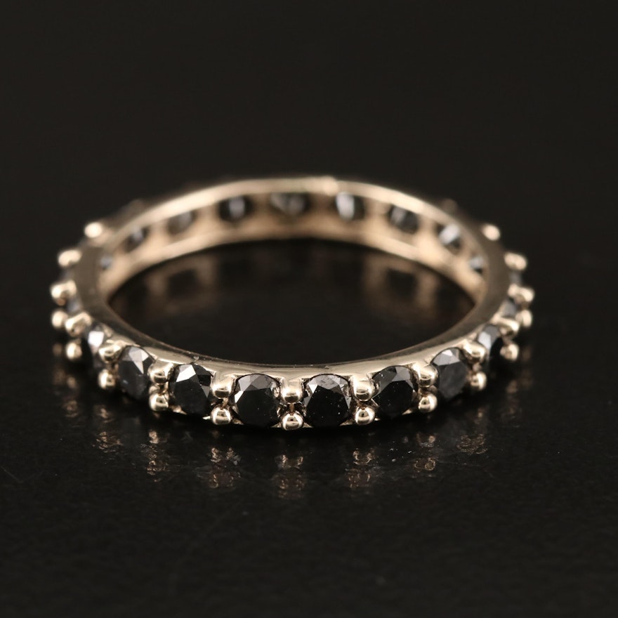 14K 1.31 CTW Stackable Black Diamond Eternity Band