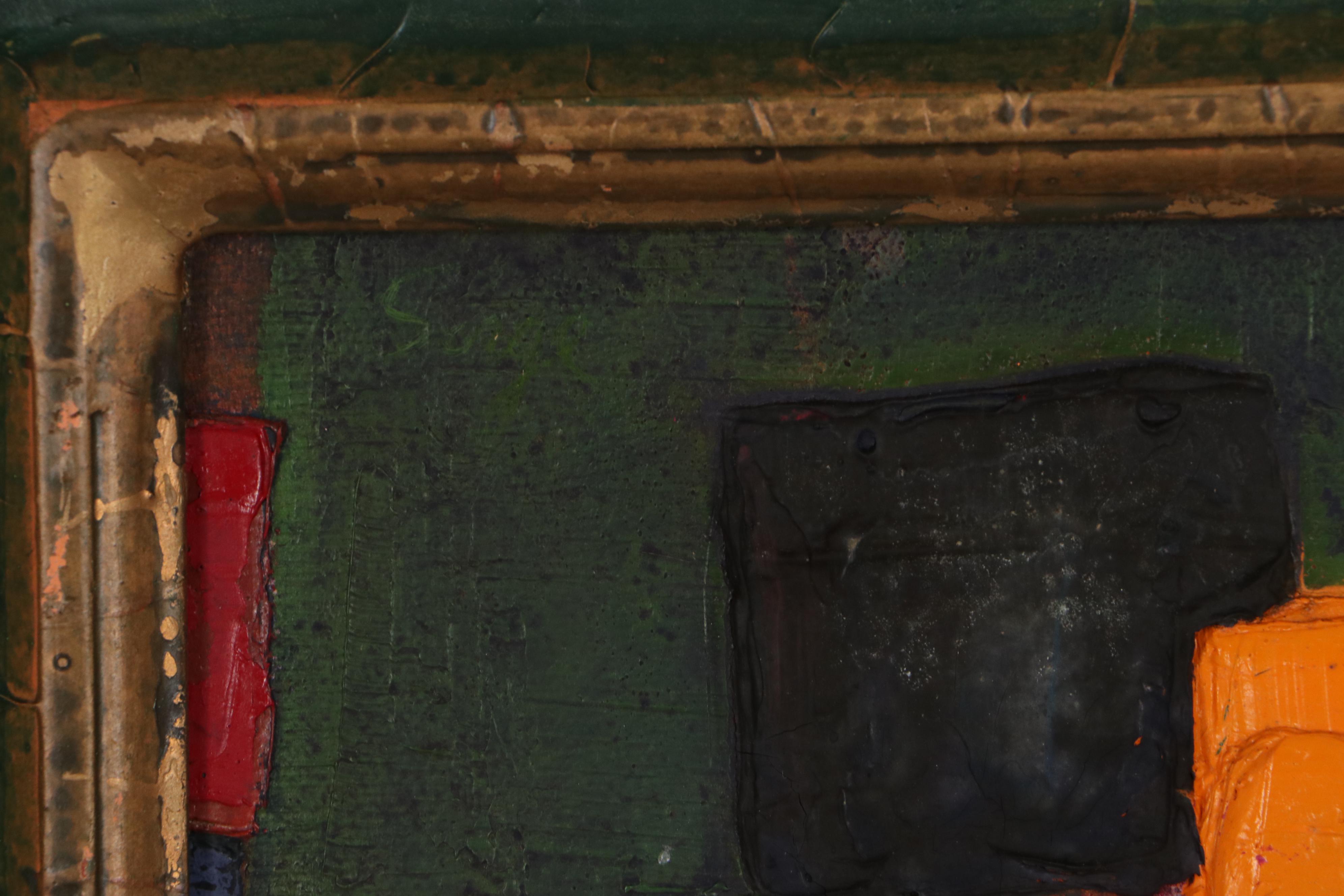 Walter Sorge Geometric Impasto Color Field Oil Painting, Late 20th Century