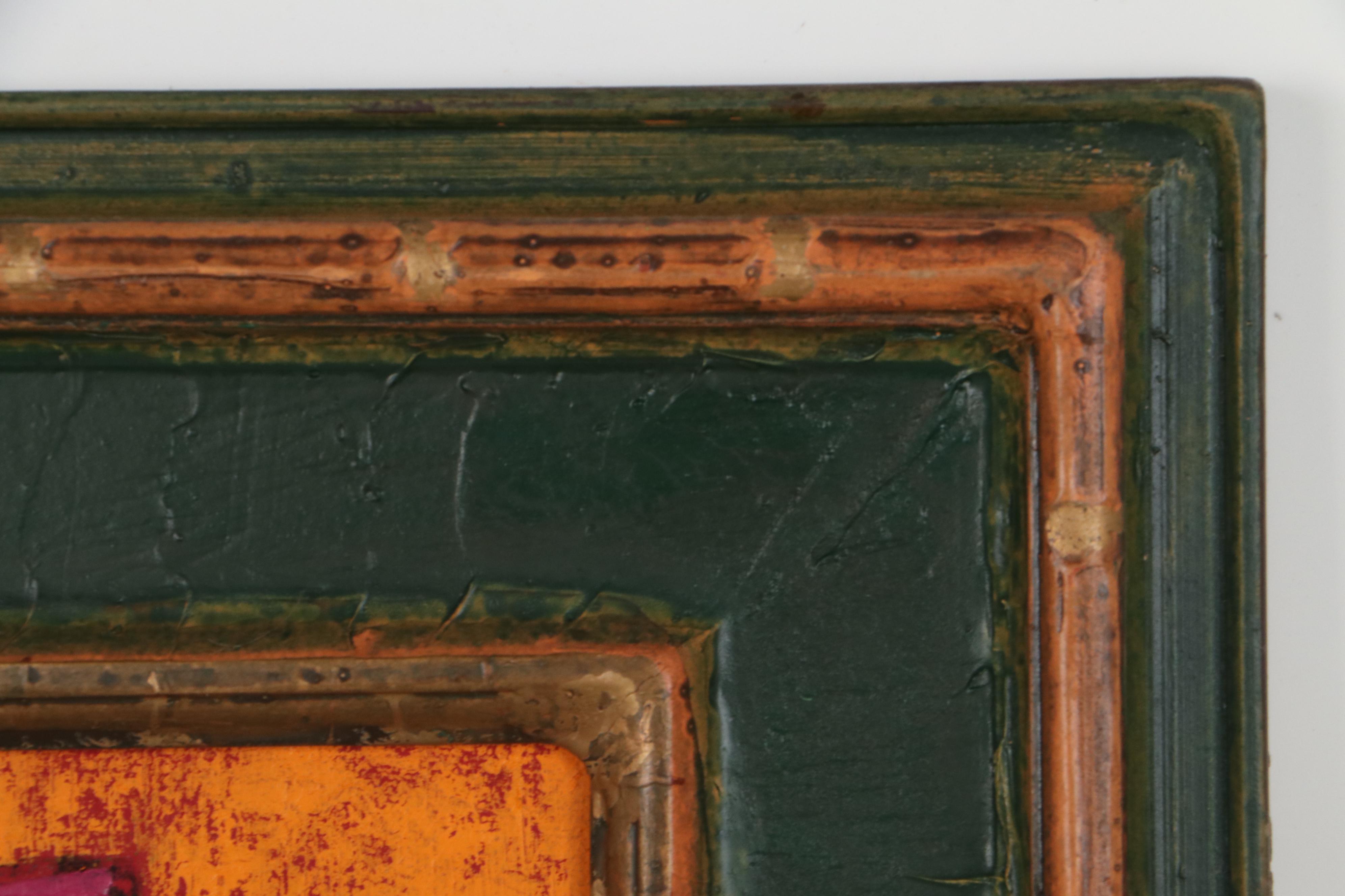 Walter Sorge Geometric Impasto Color Field Oil Painting, Late 20th Century