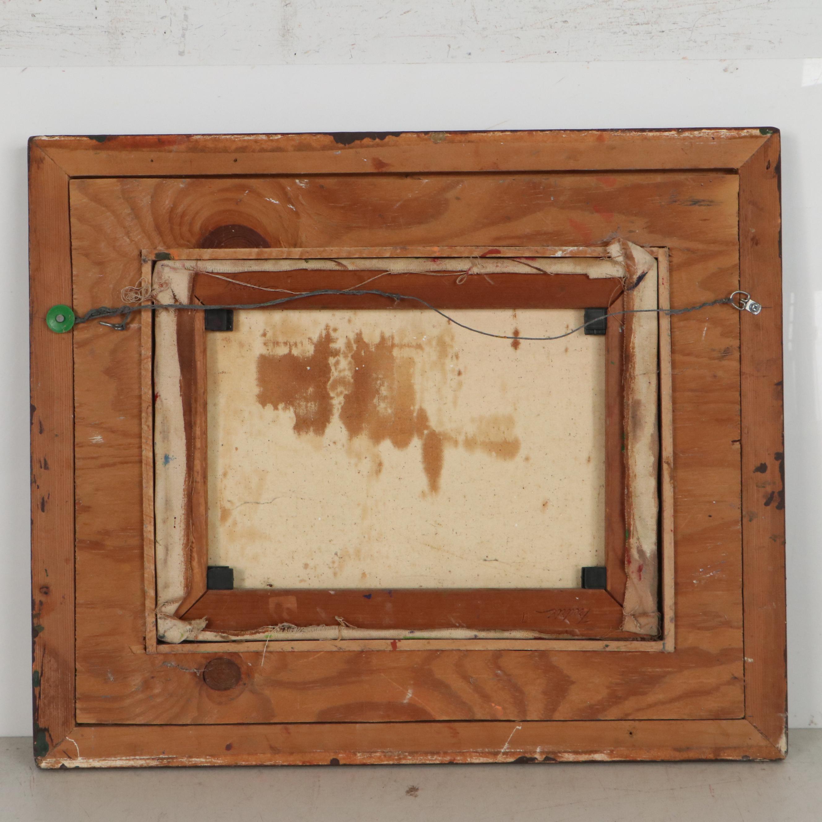 Walter Sorge Geometric Impasto Color Field Oil Painting, Late 20th Century