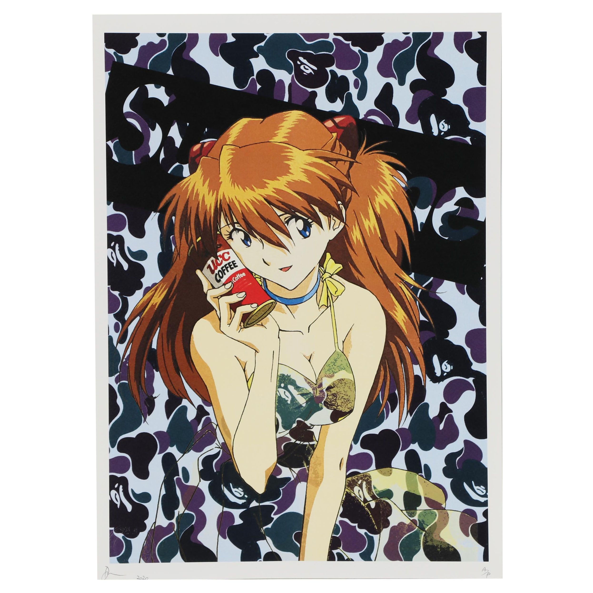 Death NYC Pop Art Offset Lithograph of Asuka Langley Soryu
