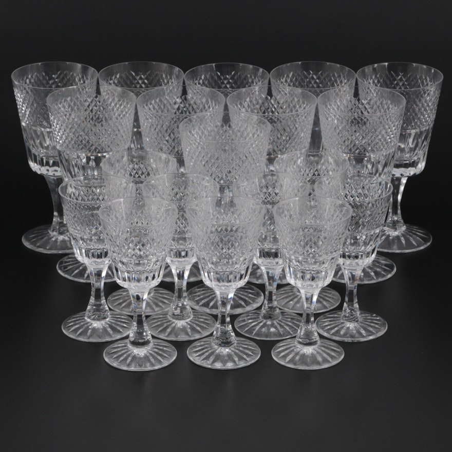 Royal Brierley "Stratford" Crystal Water Goblets and Wine Glasses