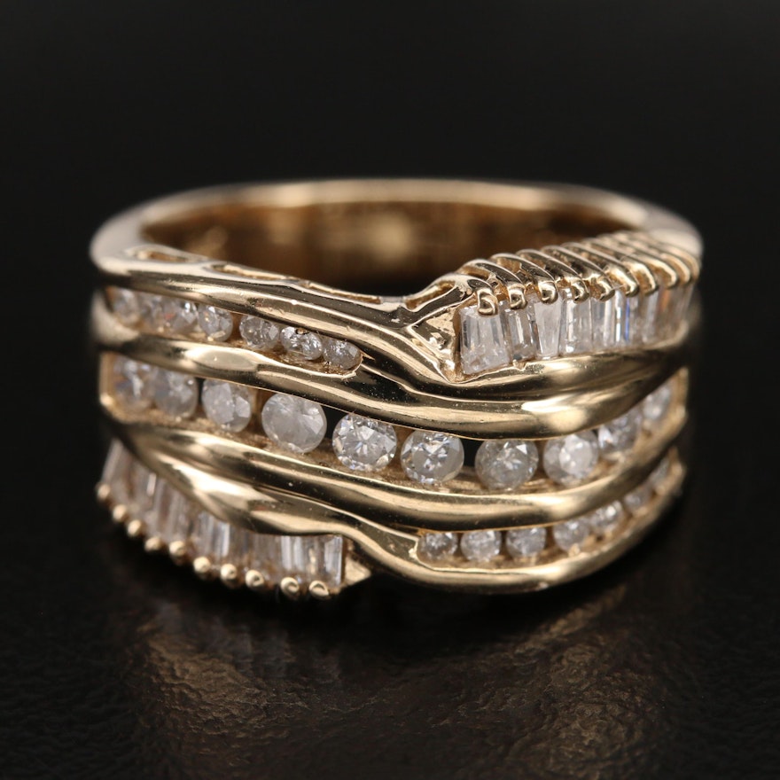 14K Multi-Row 1.00 CTW Diamond Ring