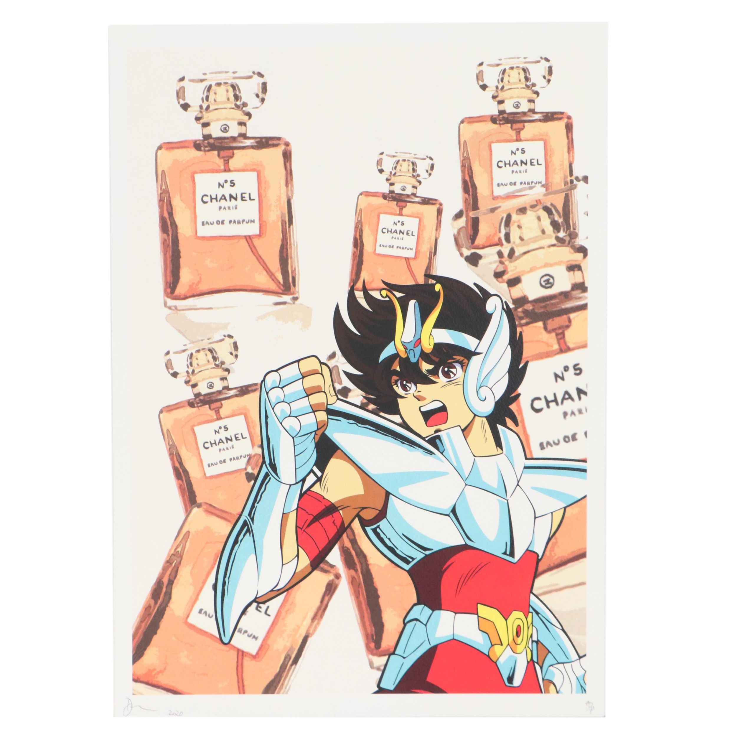 Death NYC Pop Art Graphic Print of Anime Character and Perfume Bottles