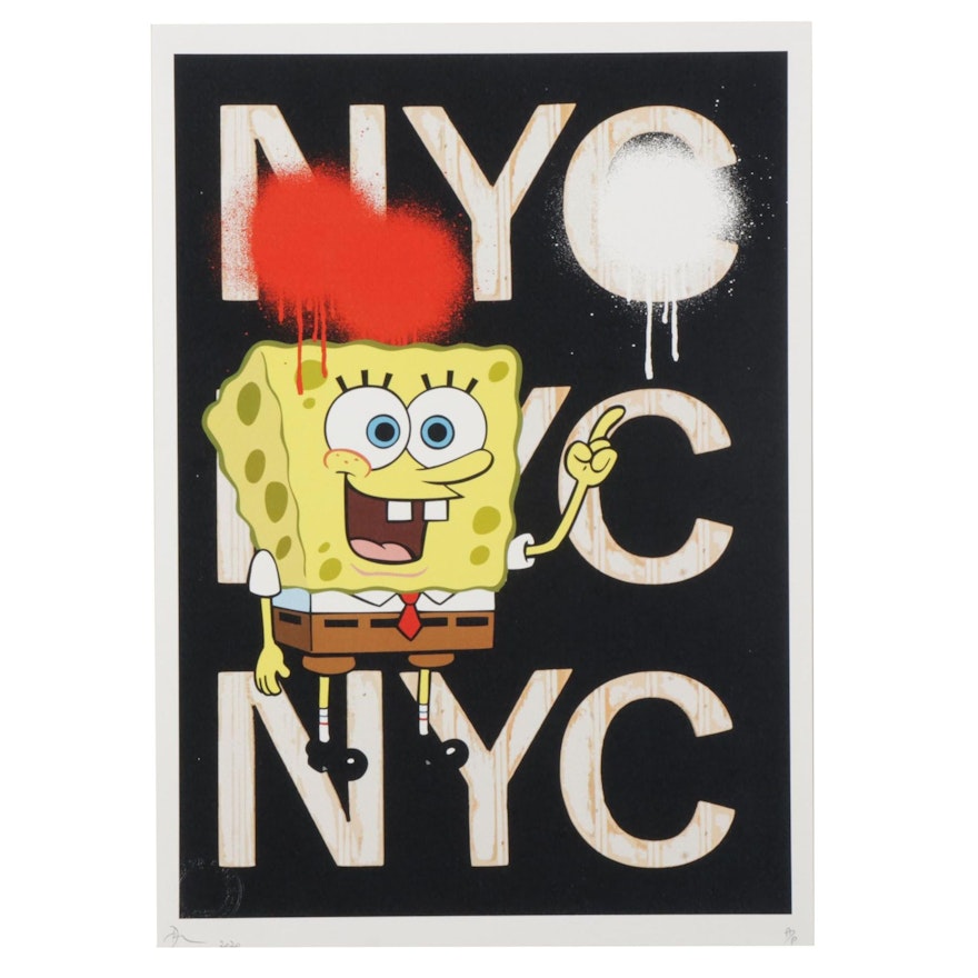 Death NYC Pop Art Graphic Print Featuring Spongebob Squarepants, 2020