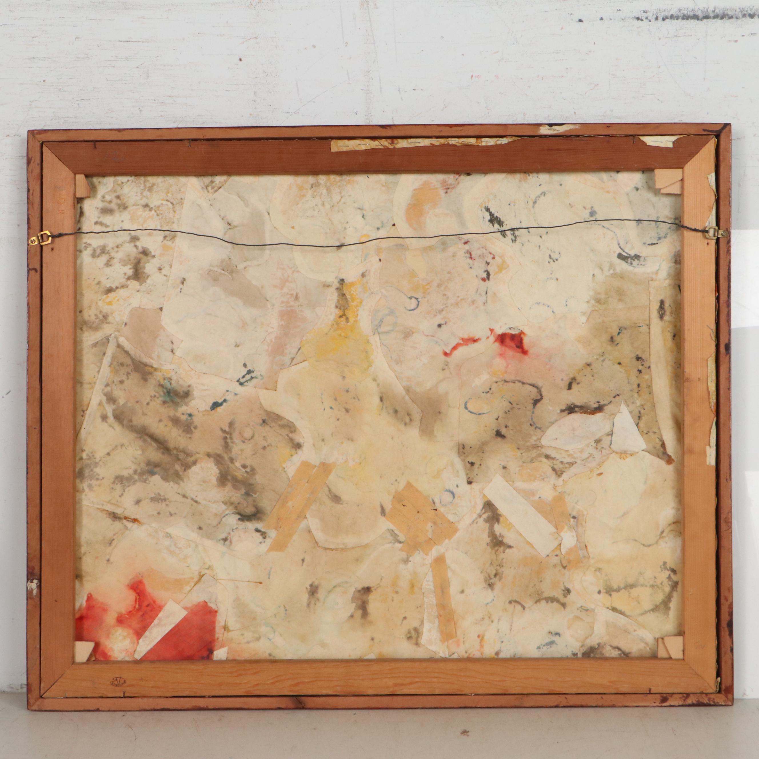 Walter Sorge Abstract Mixed Media Painting of Dancing Figures, 1960-1980