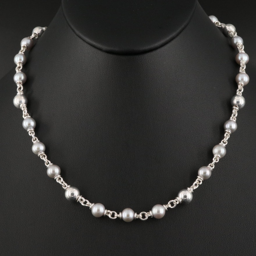 Michael Dawkins Sterling Pearl Necklace