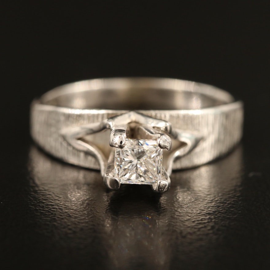 Vintage 10K 0.60 CT Diamond Solitaire Ring