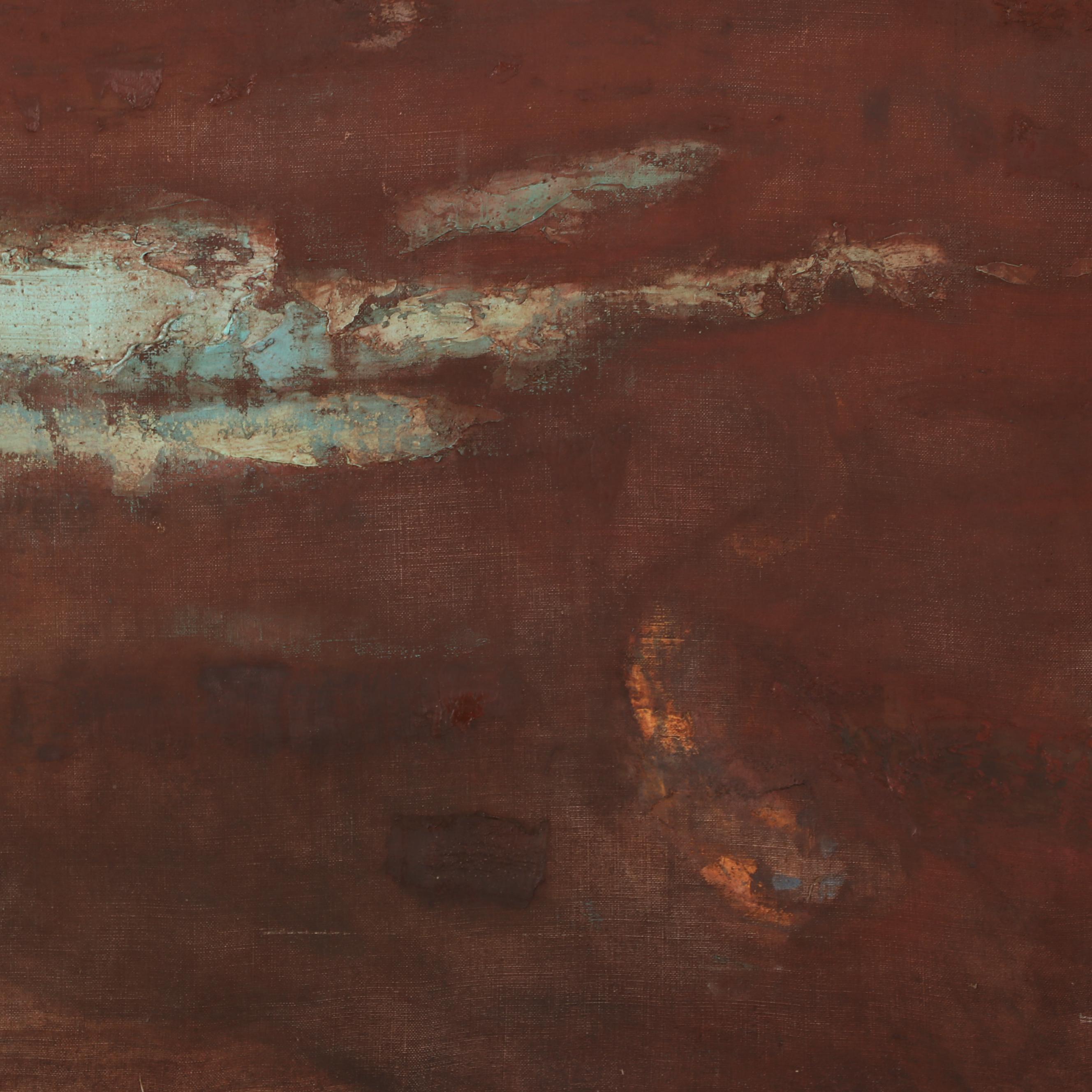 Walter Sorge Large-Scale Oil Painting "Fish Pond," Late 20th Century