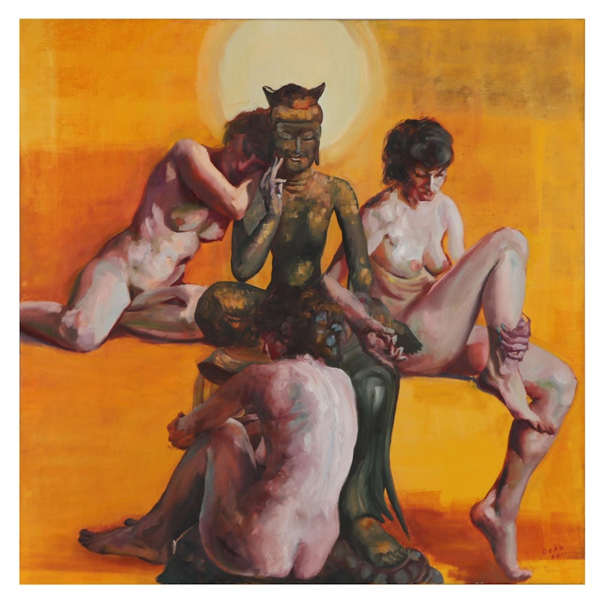 Kaz Ooka Oil Painting "Three Comforts," 2011