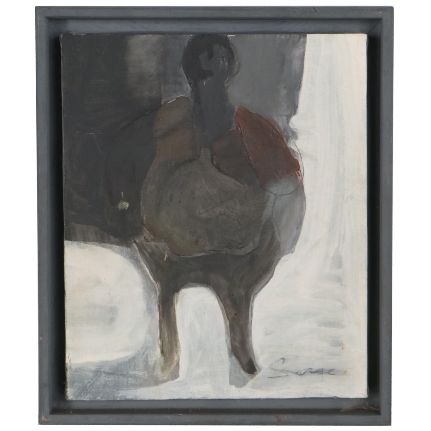 Walter Sorge Abstract Oil Painting "Standing Figure"