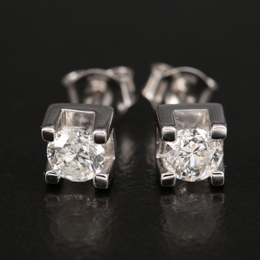 14K 0.85 CTW Diamond Stud Earrings