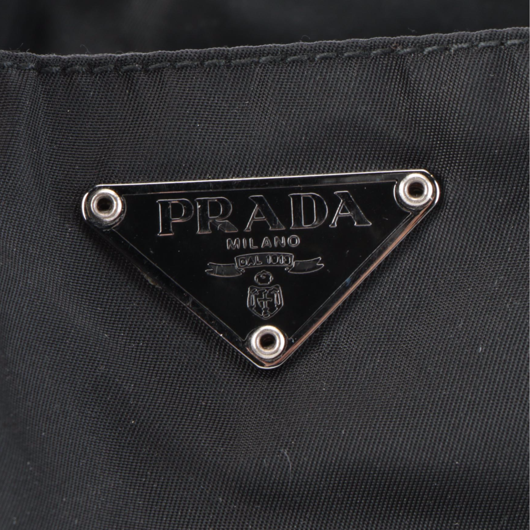 Prada Tote in Black Tessuto Nylon and Leather