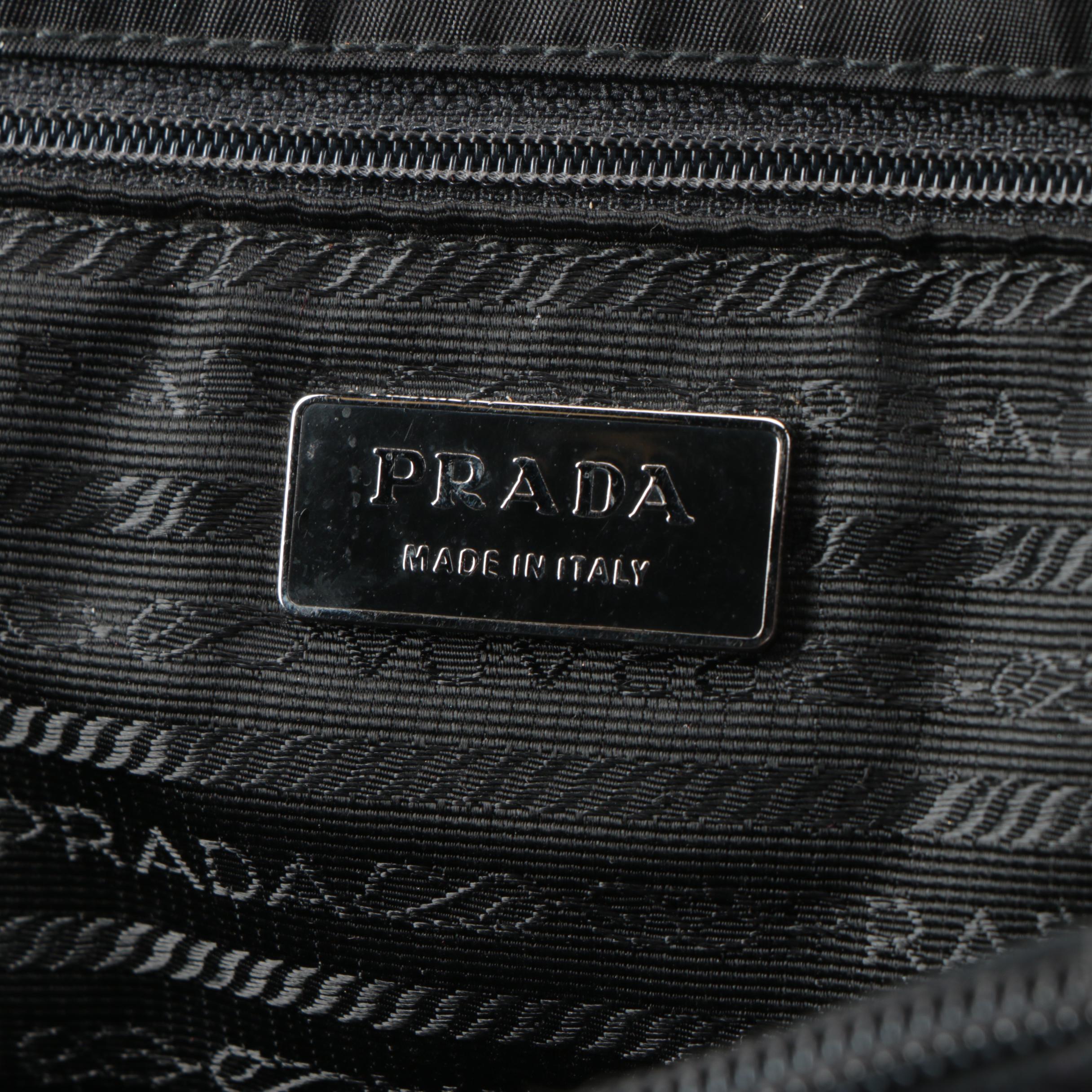 Prada Tote in Black Tessuto Nylon and Leather