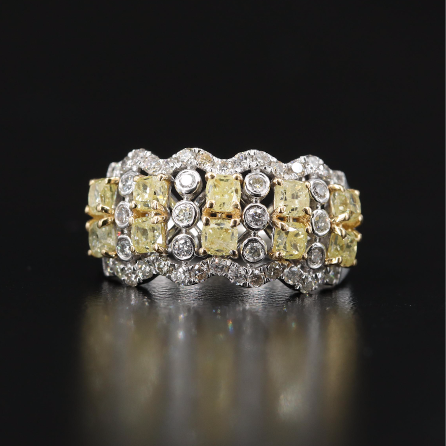 18K 2.15 CTW Diamond Multi-Row Ring