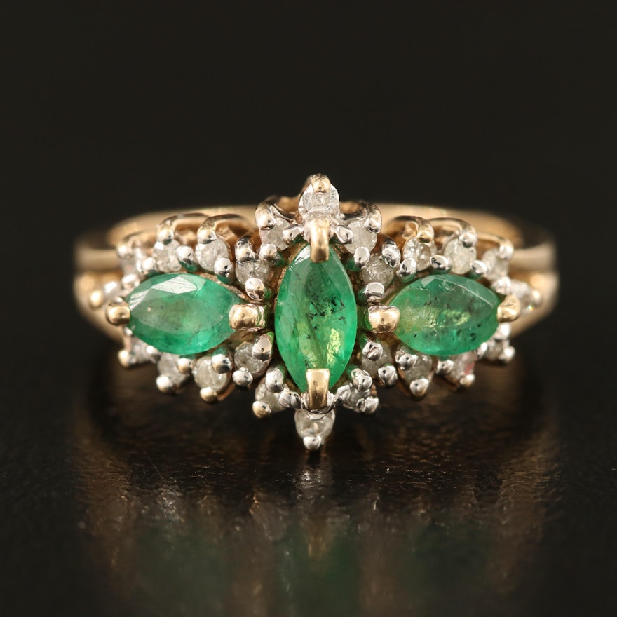 14K Emerald and 0.47 CTW Diamond Ring