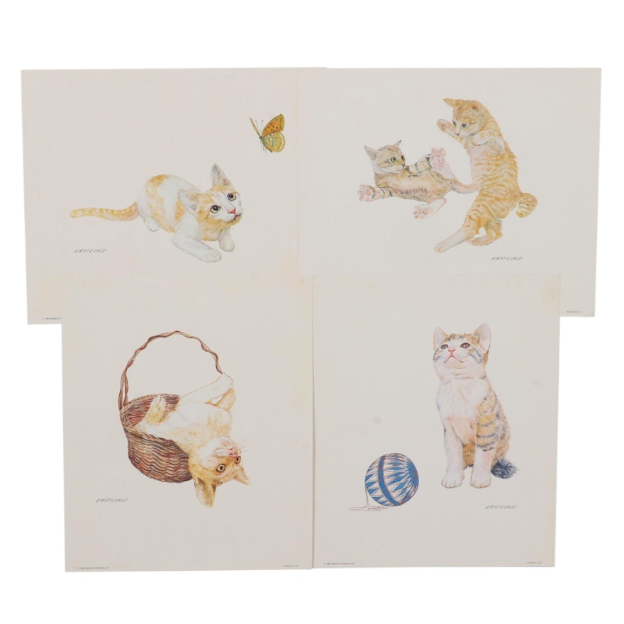 Offset Lithographs of Playing Cats, 1982