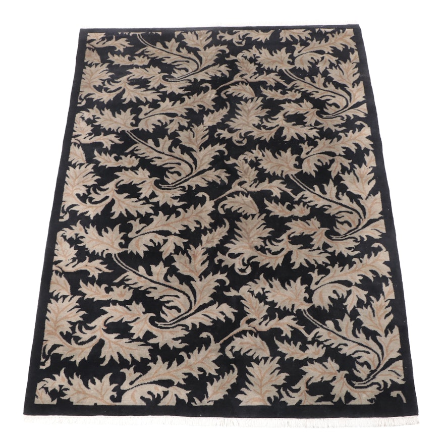 8'10 x 12 Hand-Knotted Tibetan Floral Room Sized Rug