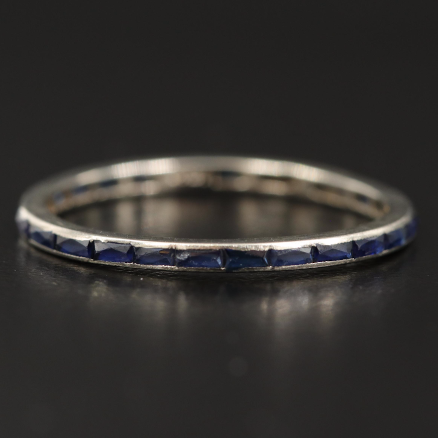 Vintage 18K Sapphire Eternity Band