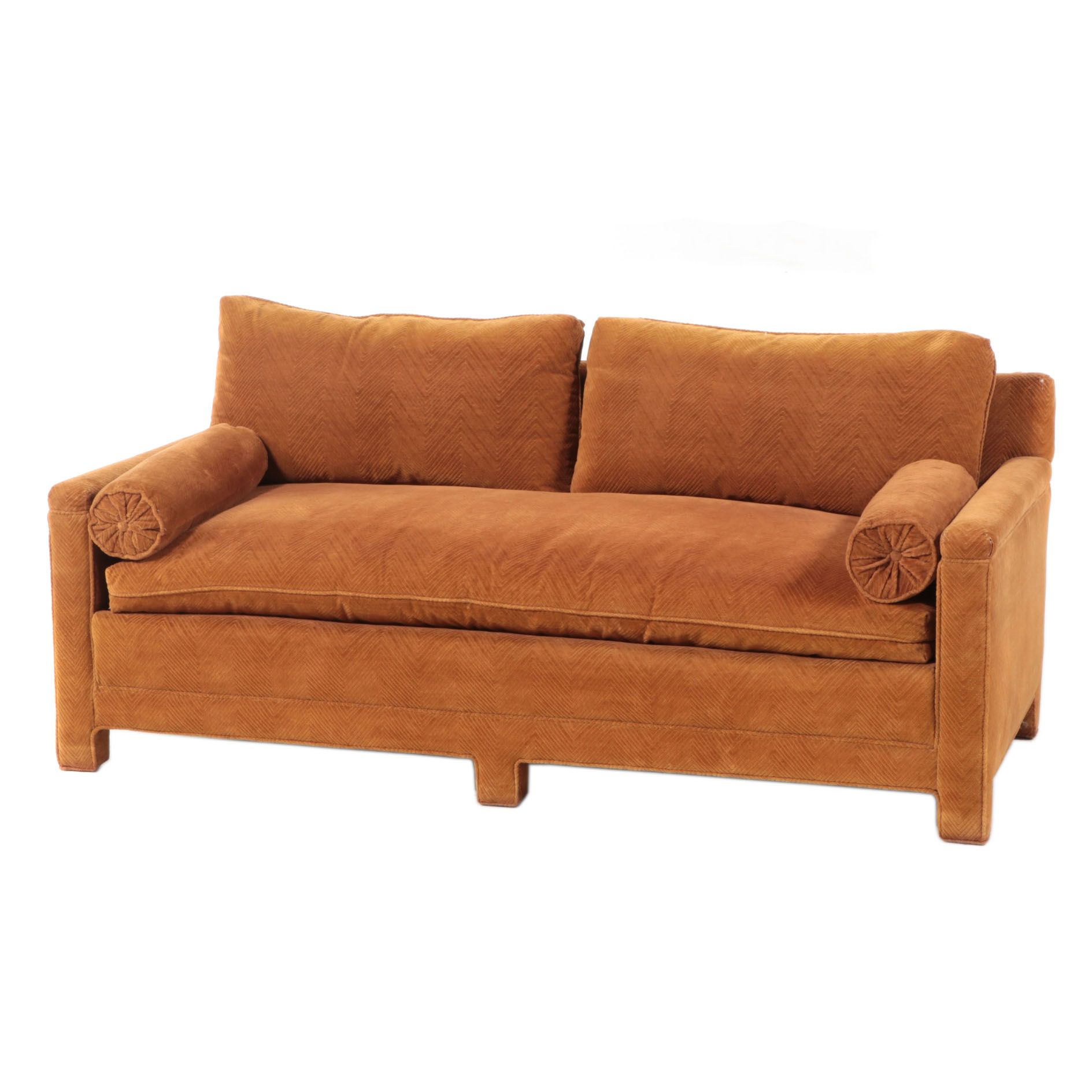 Henredon Chevron-Cut Patterned Sofa, 1970s