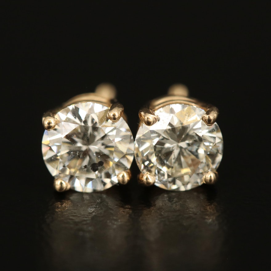 14K 1.50 CTW Diamond Stud Earrings