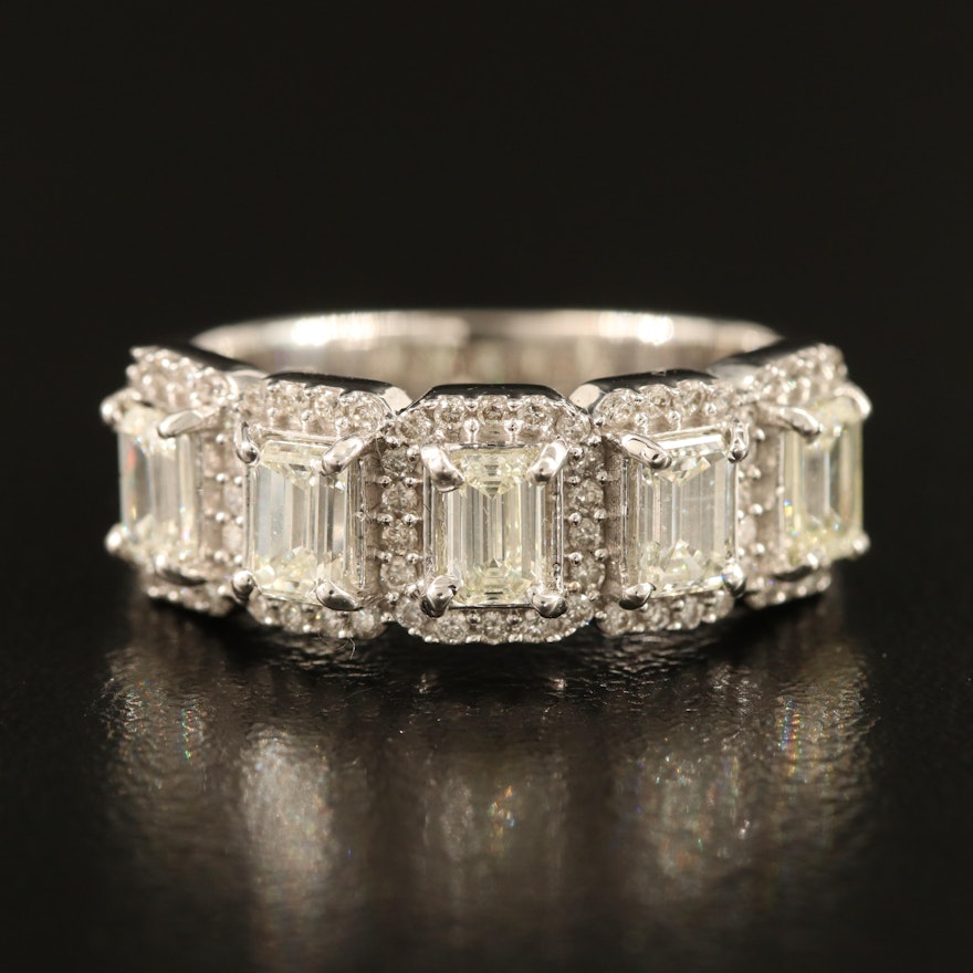 14K 1.19 CTW and 0.25 CTW Diamond Halo Ring