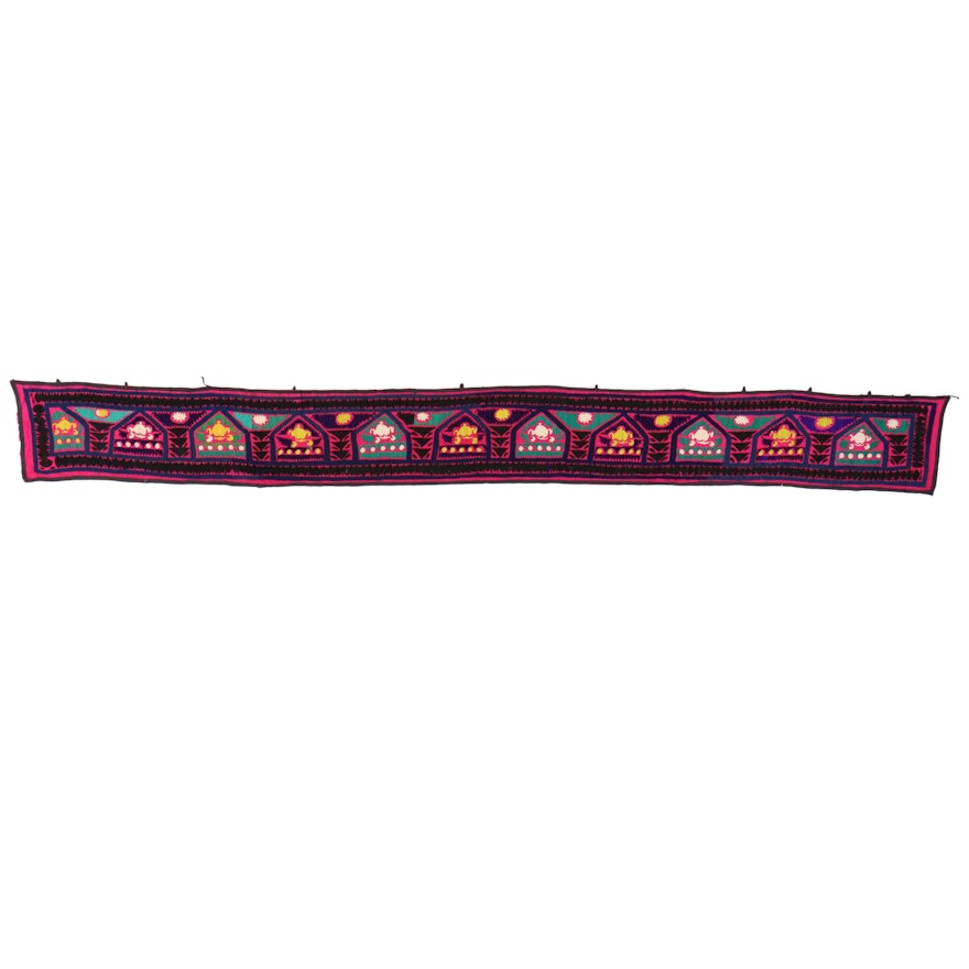 Handmade Central Asian Embroidered Zardevor Wall Hanging