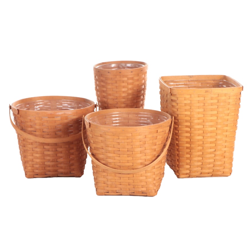 Longaberger Handwoven Wood Slat Baskets, Late 20th Century