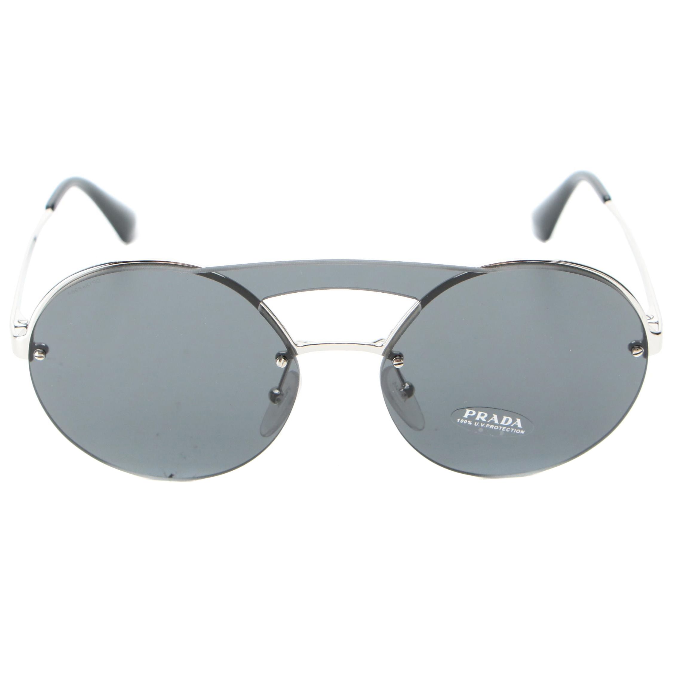 Prada SPR 65T Cinema Round Brow Bar Sunglasses