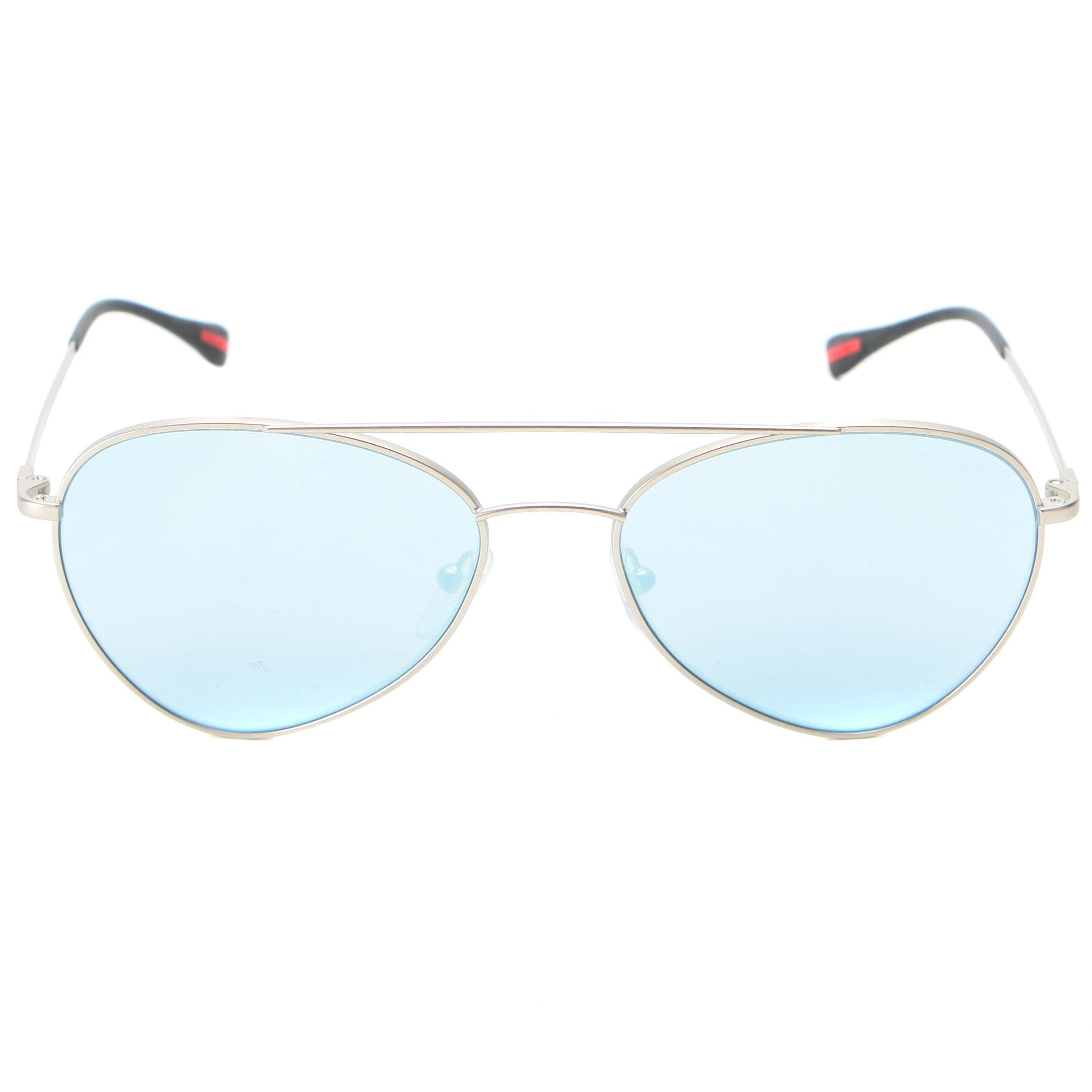 Prada Linea Rossa Aviators with Silver Tone Frame and Mirrored Lenses