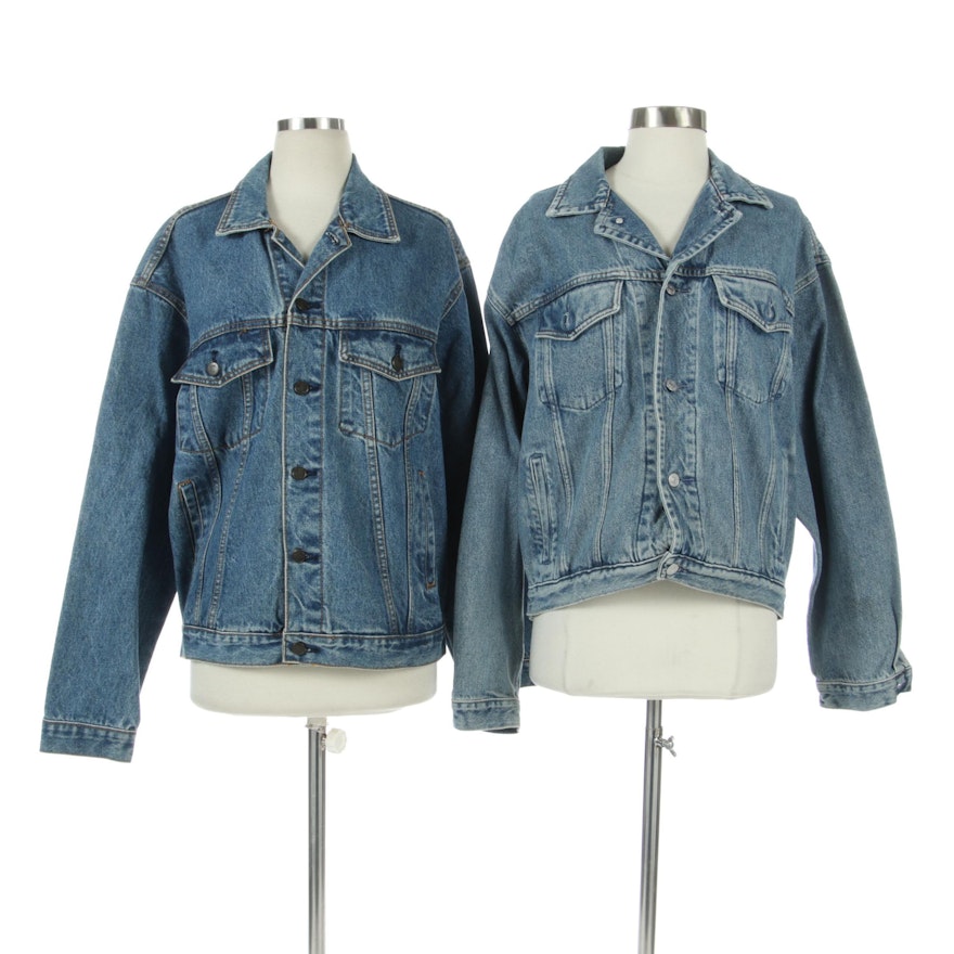 Mickey Inc. and Gap Denim Jackets with Embroidered Back Patches